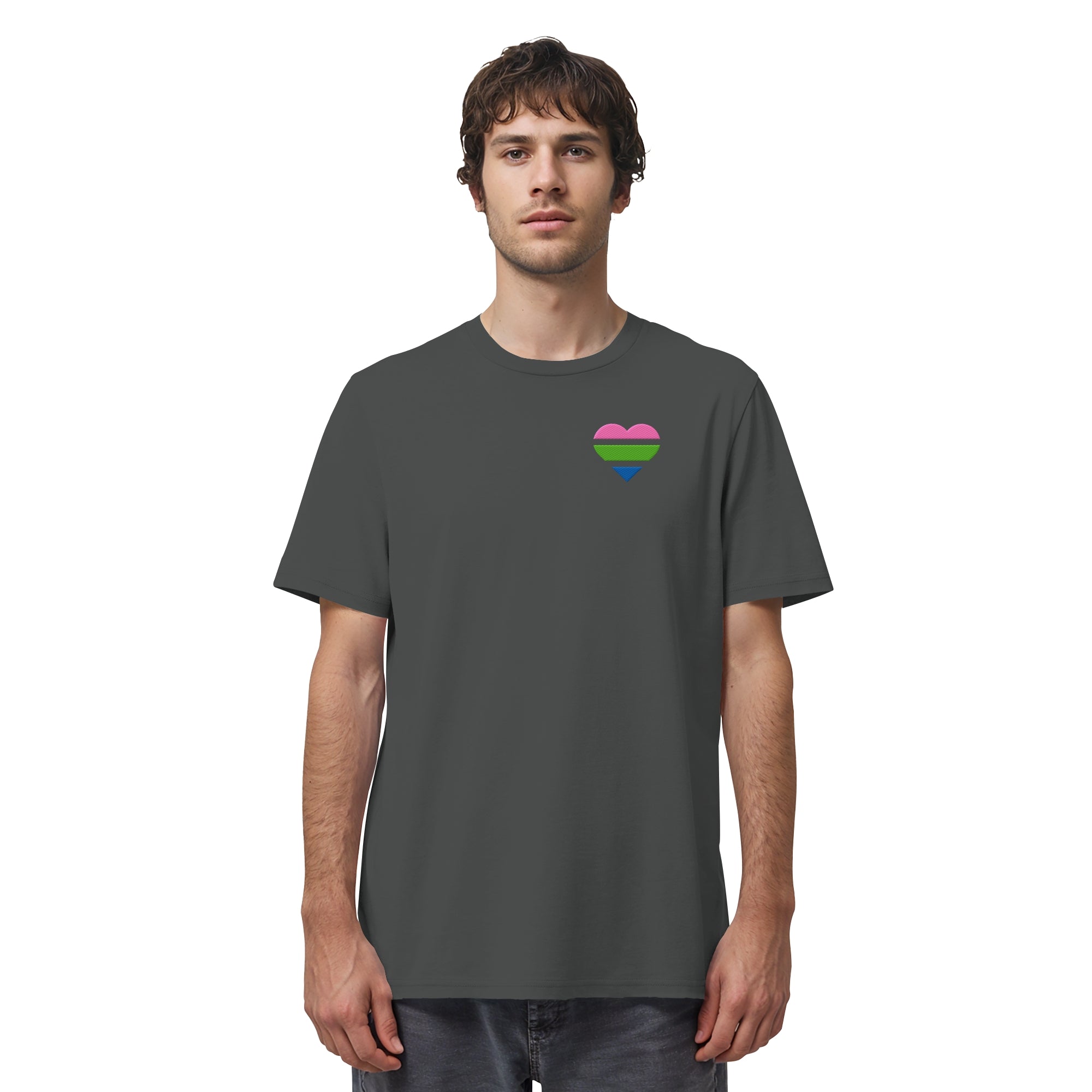 Organic Shirt - Polysexual Flag Herz Stick