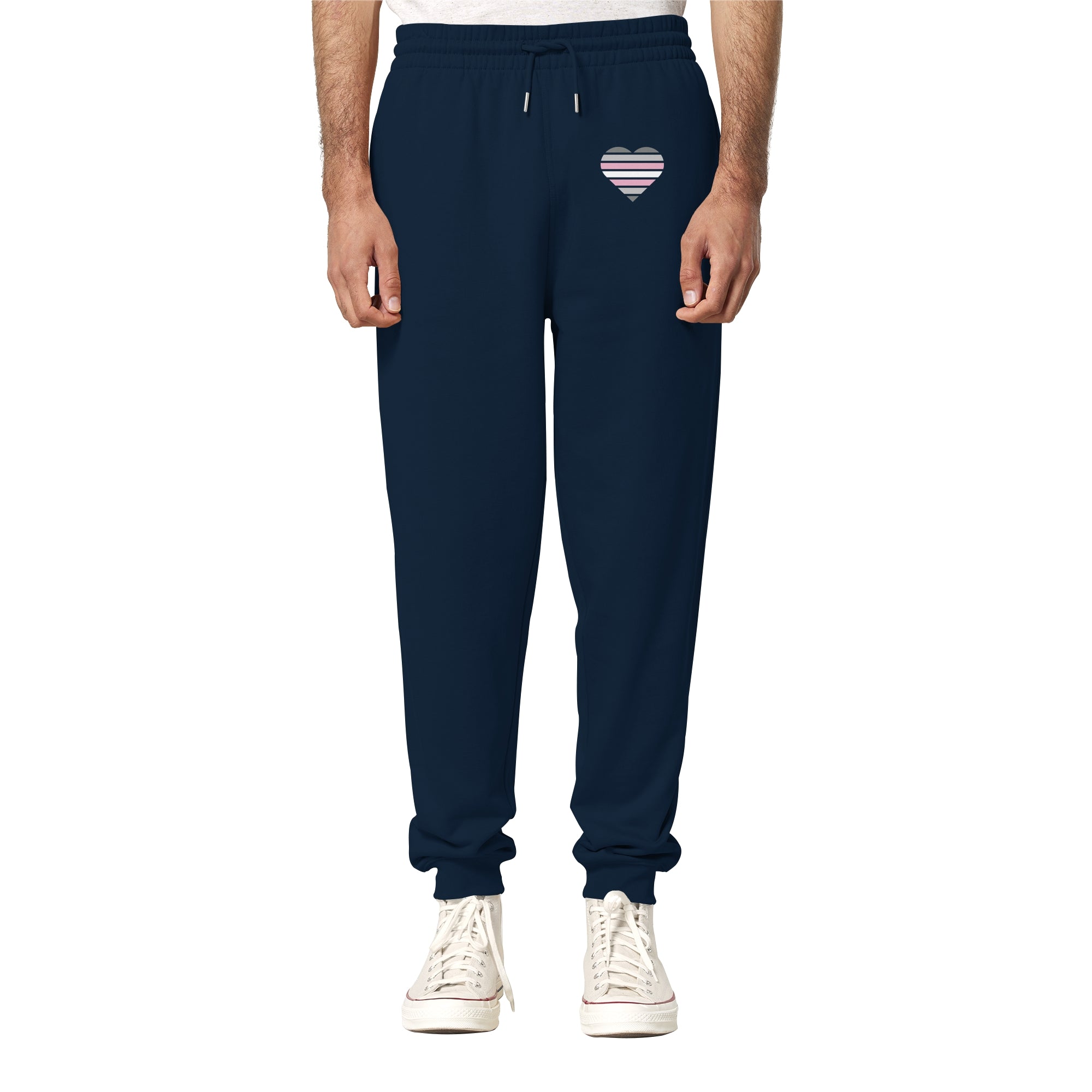 Organic Jogger Pants - Demigirl Flag Herz Print