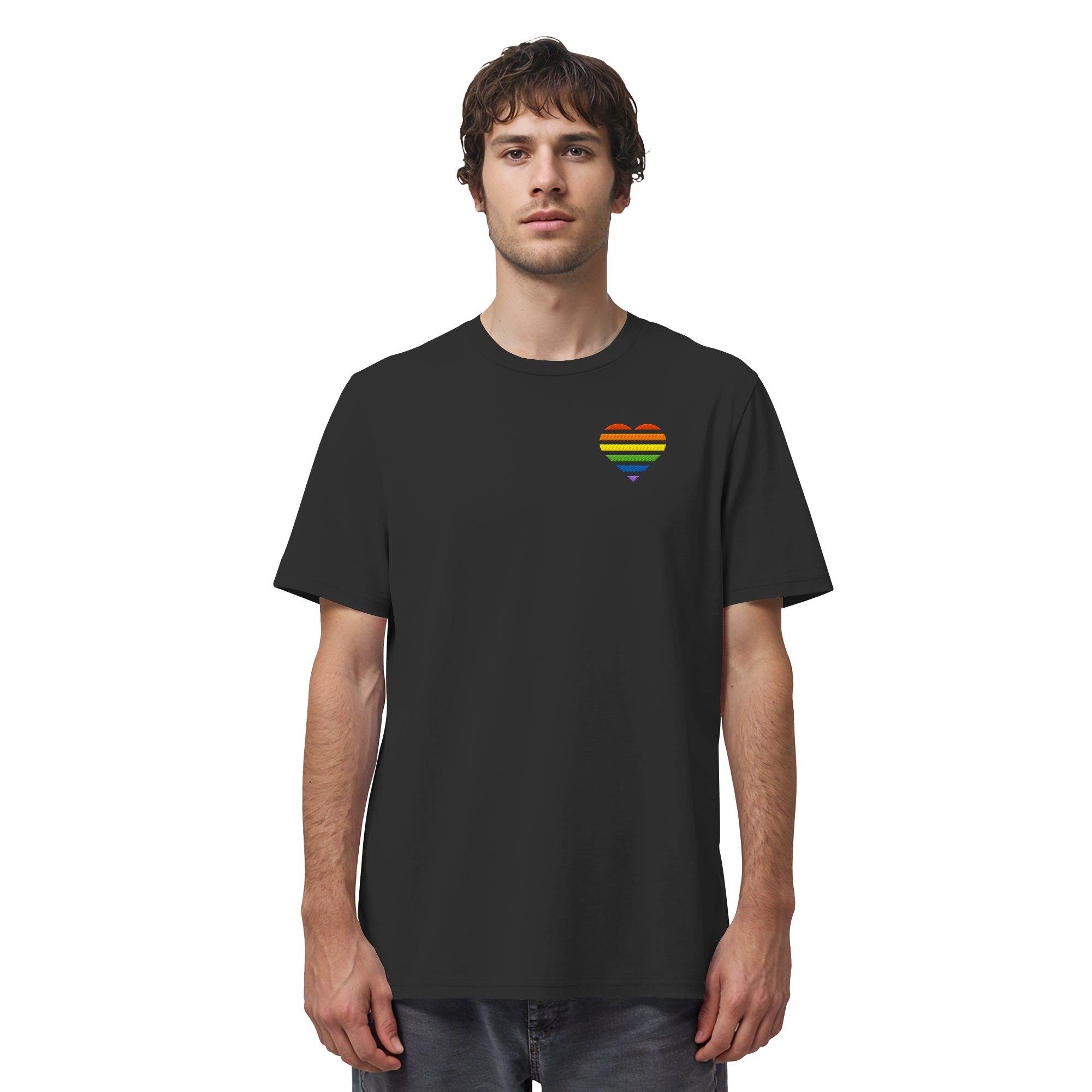 Organic Shirt - Pride Flag Herz Stick