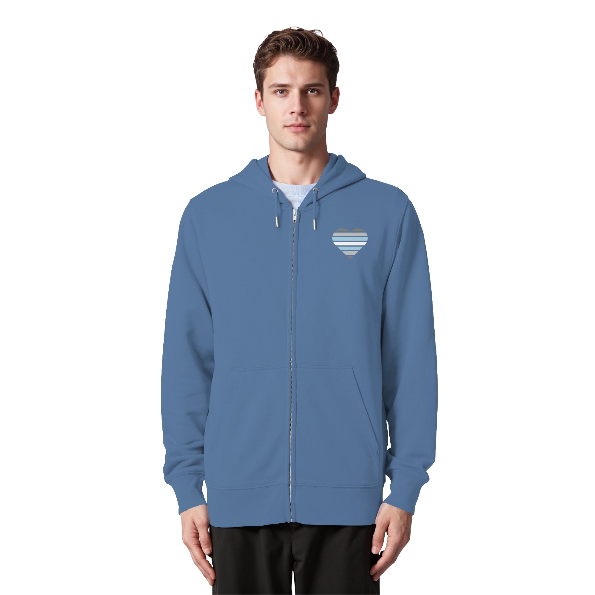 Organic Zipper - Demiboy Flag Herz Print