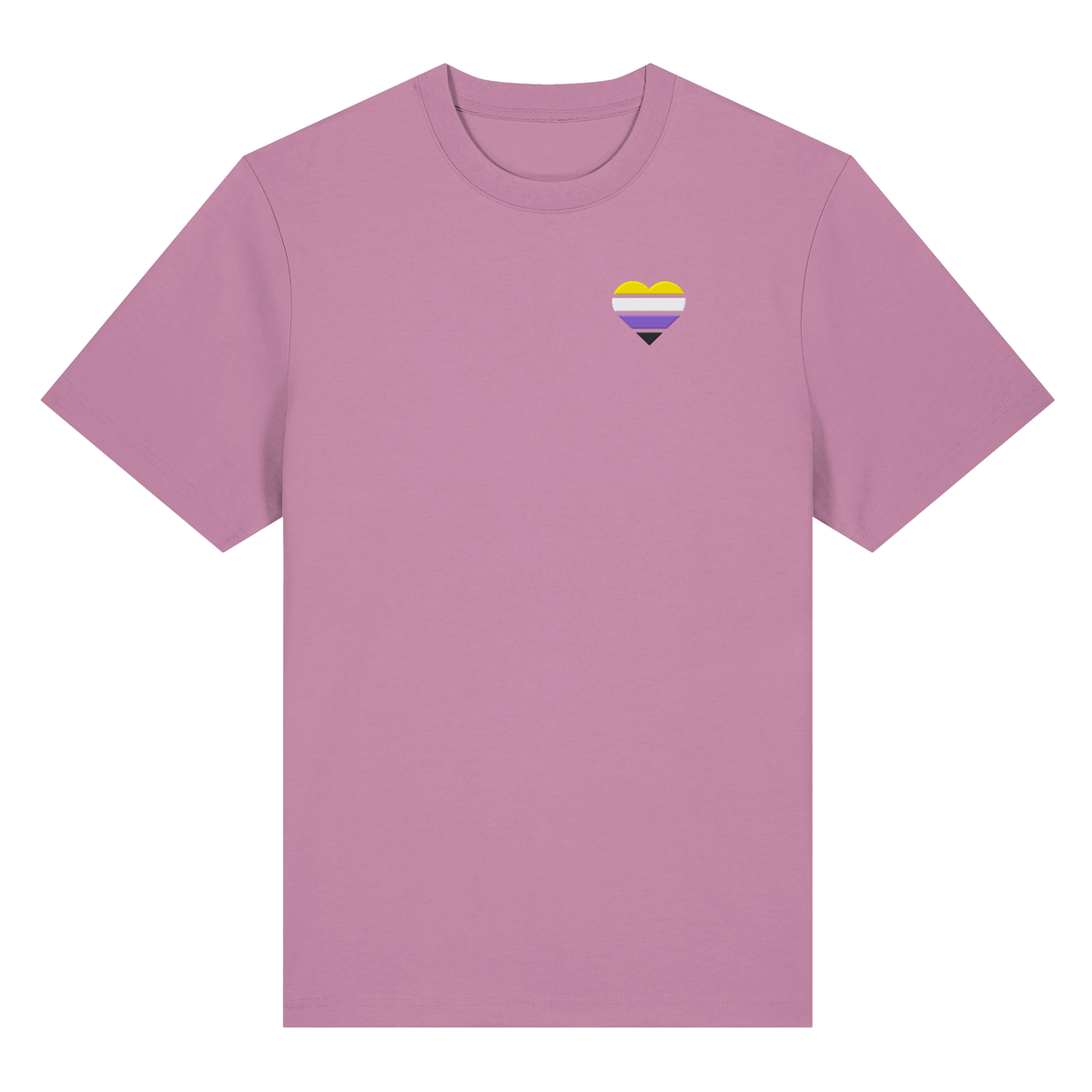 Organic Heavy Shirt mit Herz Stick - Nonbinary