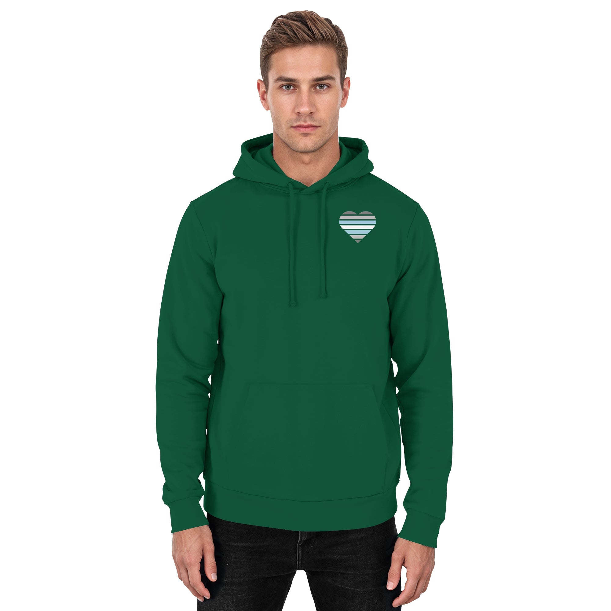 Basic Hoodie - Demiboy Flag Herz Print