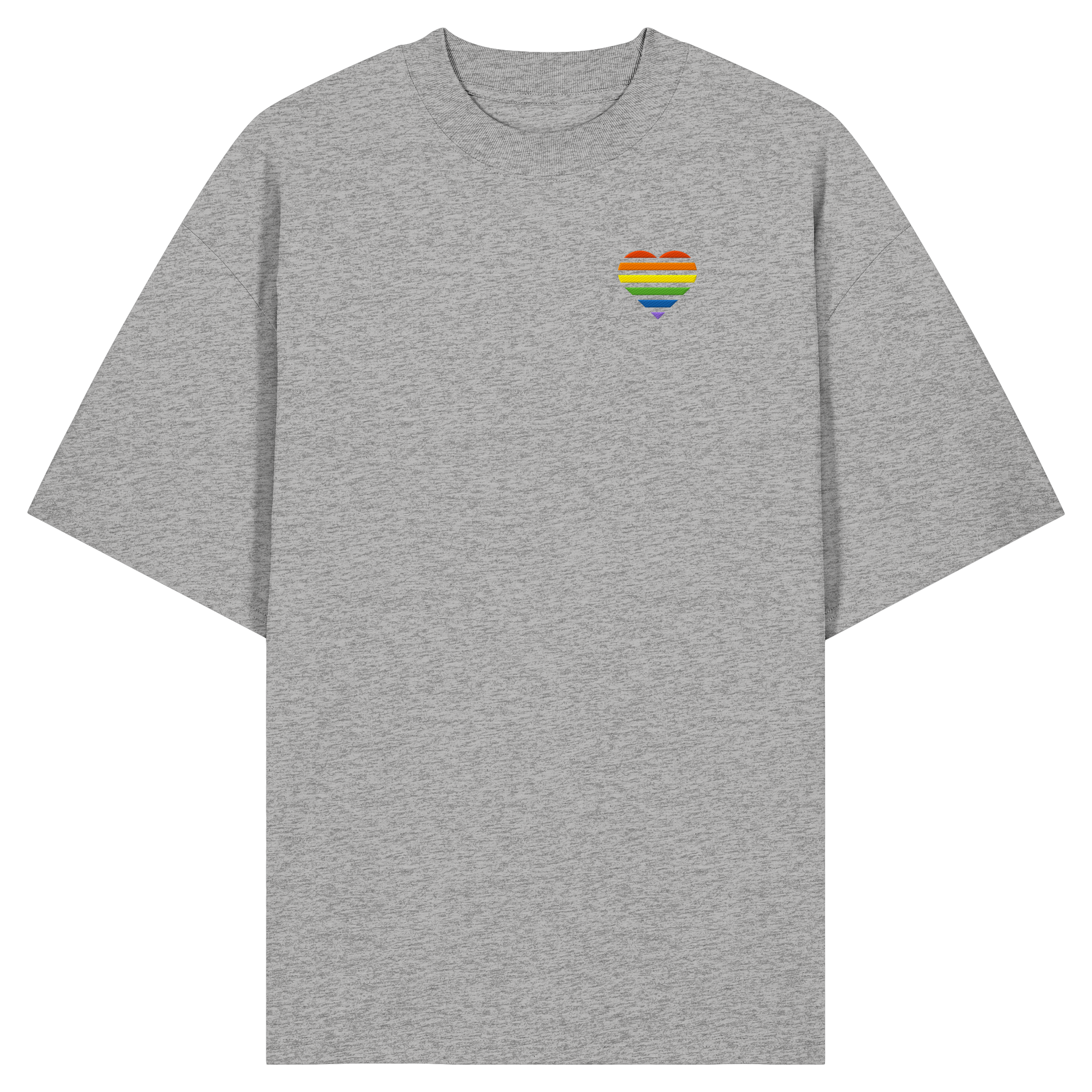 Organic Oversize Shirt - Pride Flag Herz Stick