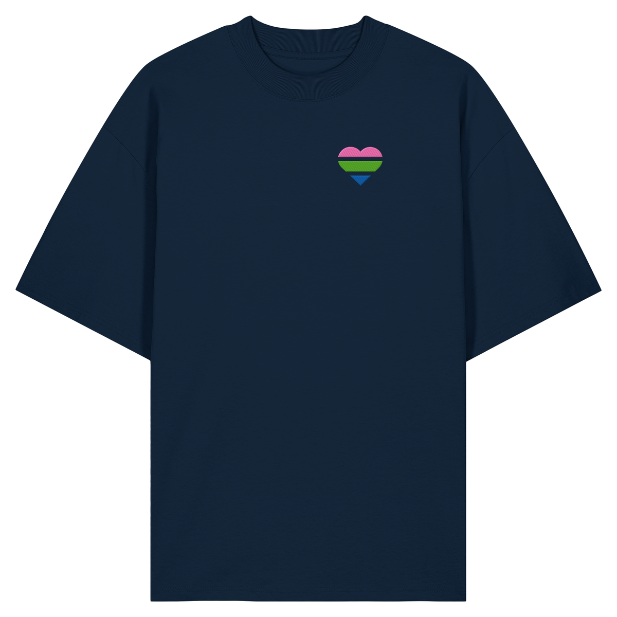 Organic Oversize Shirt mit Herz Stick - Polysexual