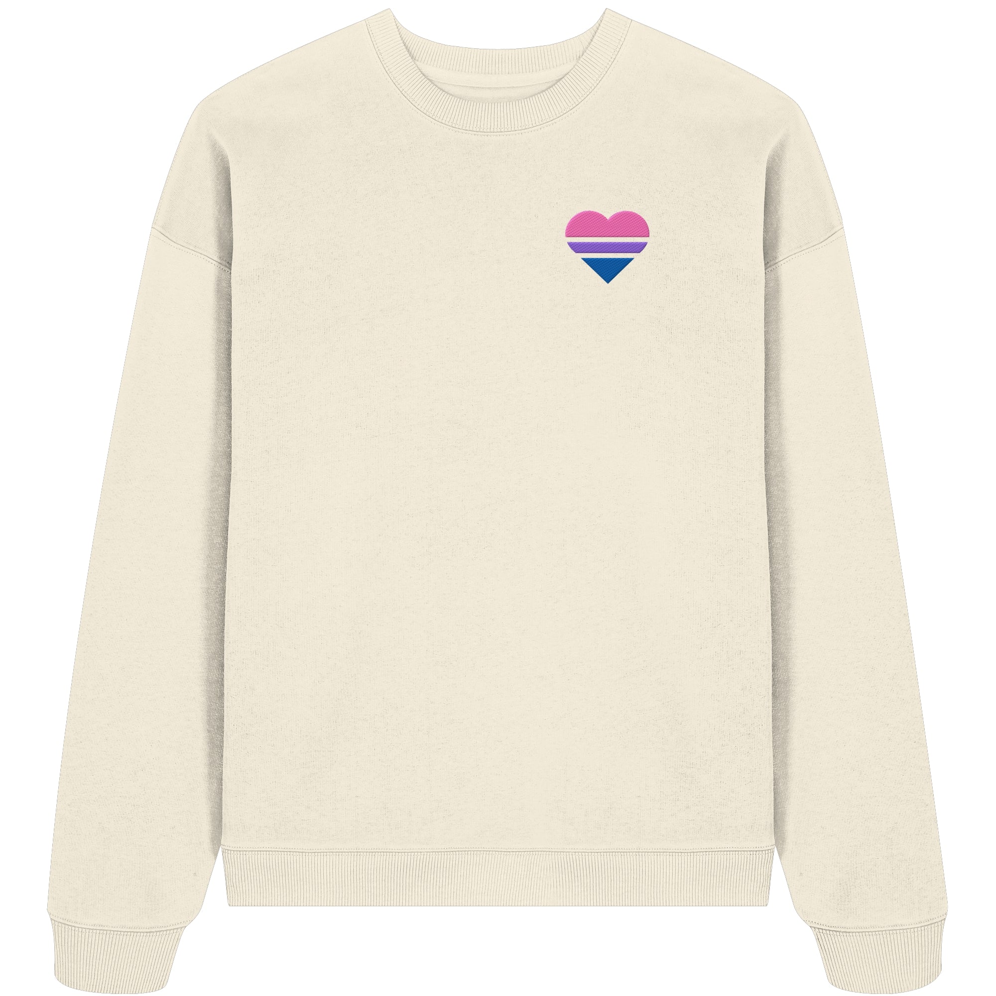 Organic Oversize Sweatshirt - Bisexual Flag Herz Stick