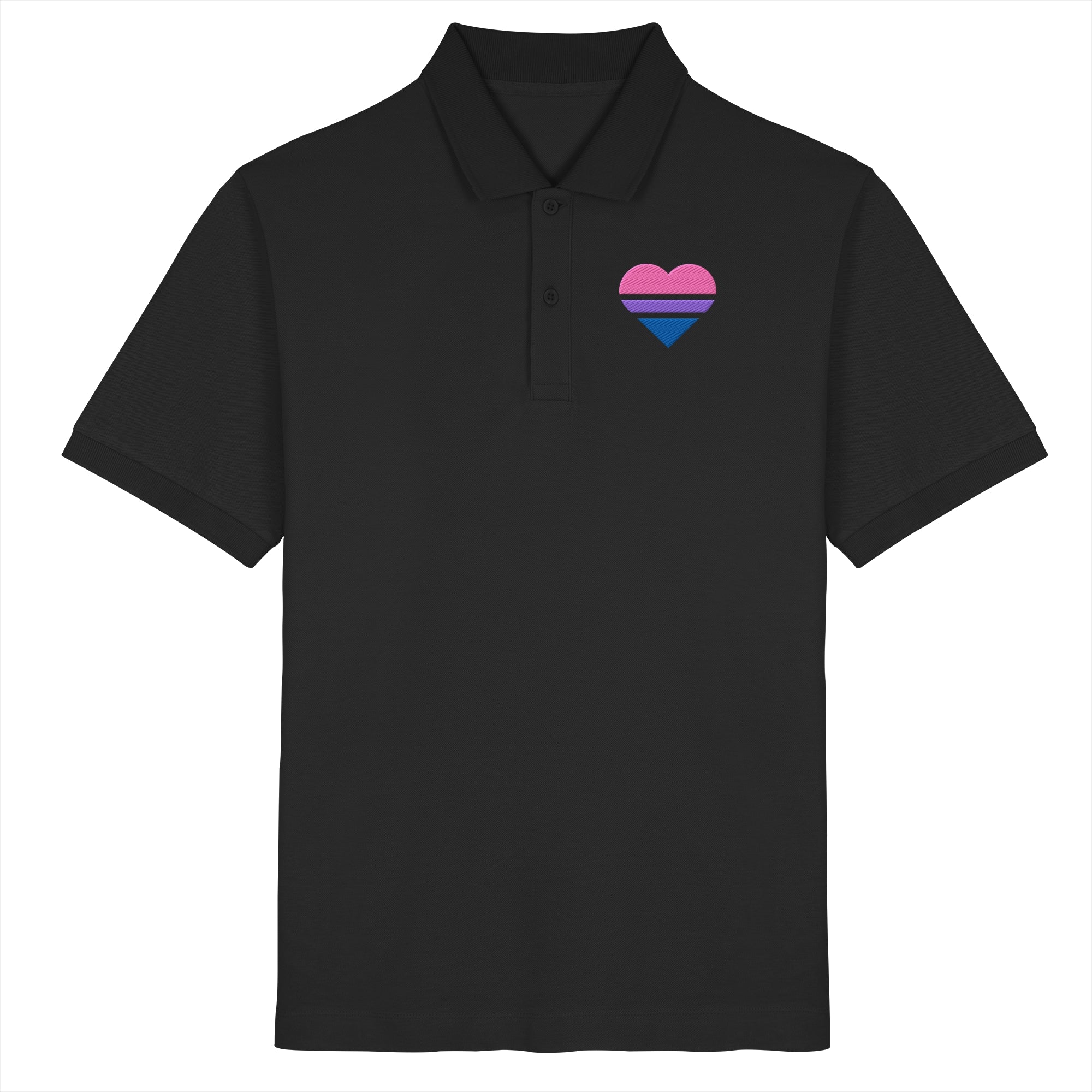 Organic Poloshirt - Bisexual Flag Herz Stick