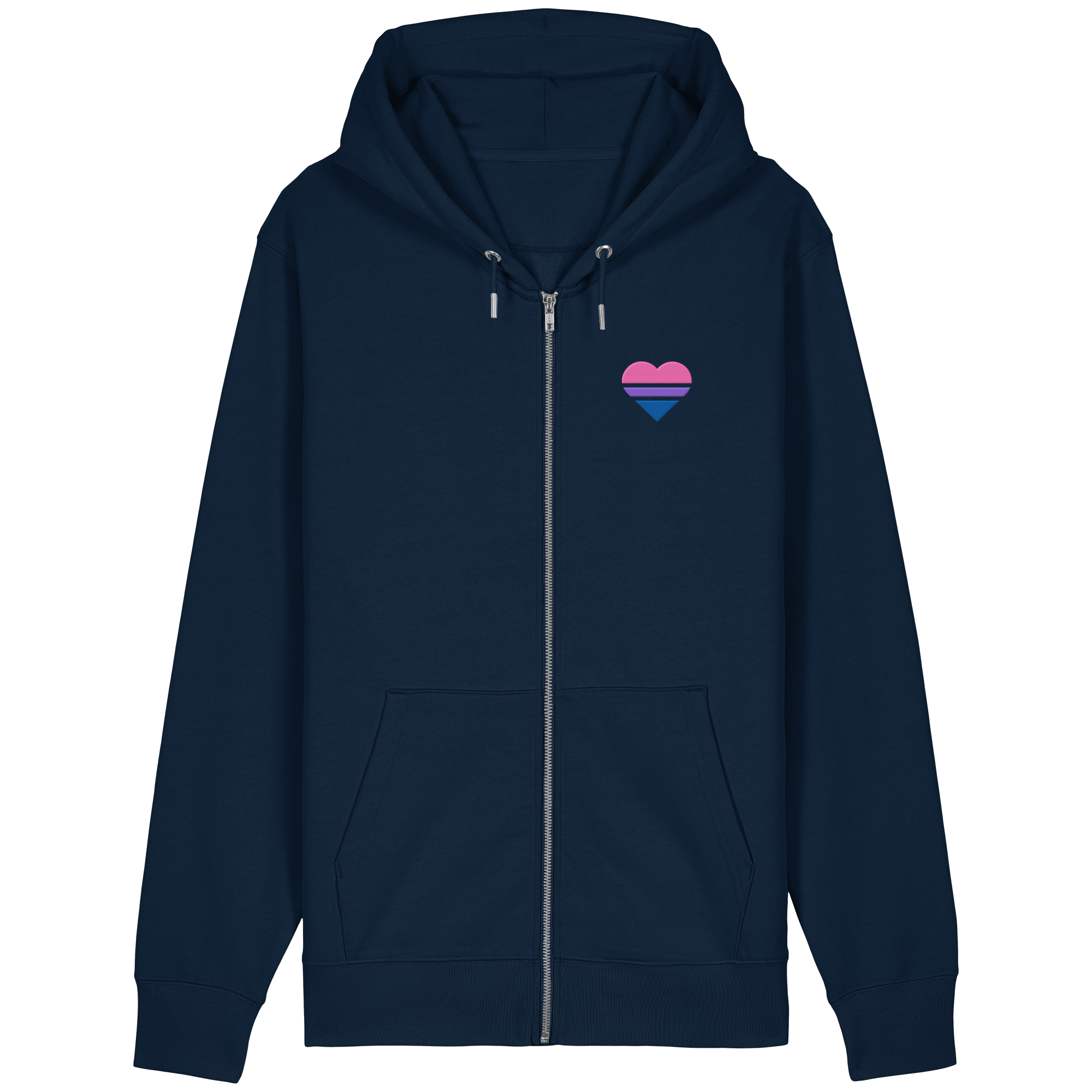 Organic Relaxed Zipper - Bisexual Flag Herz Stick