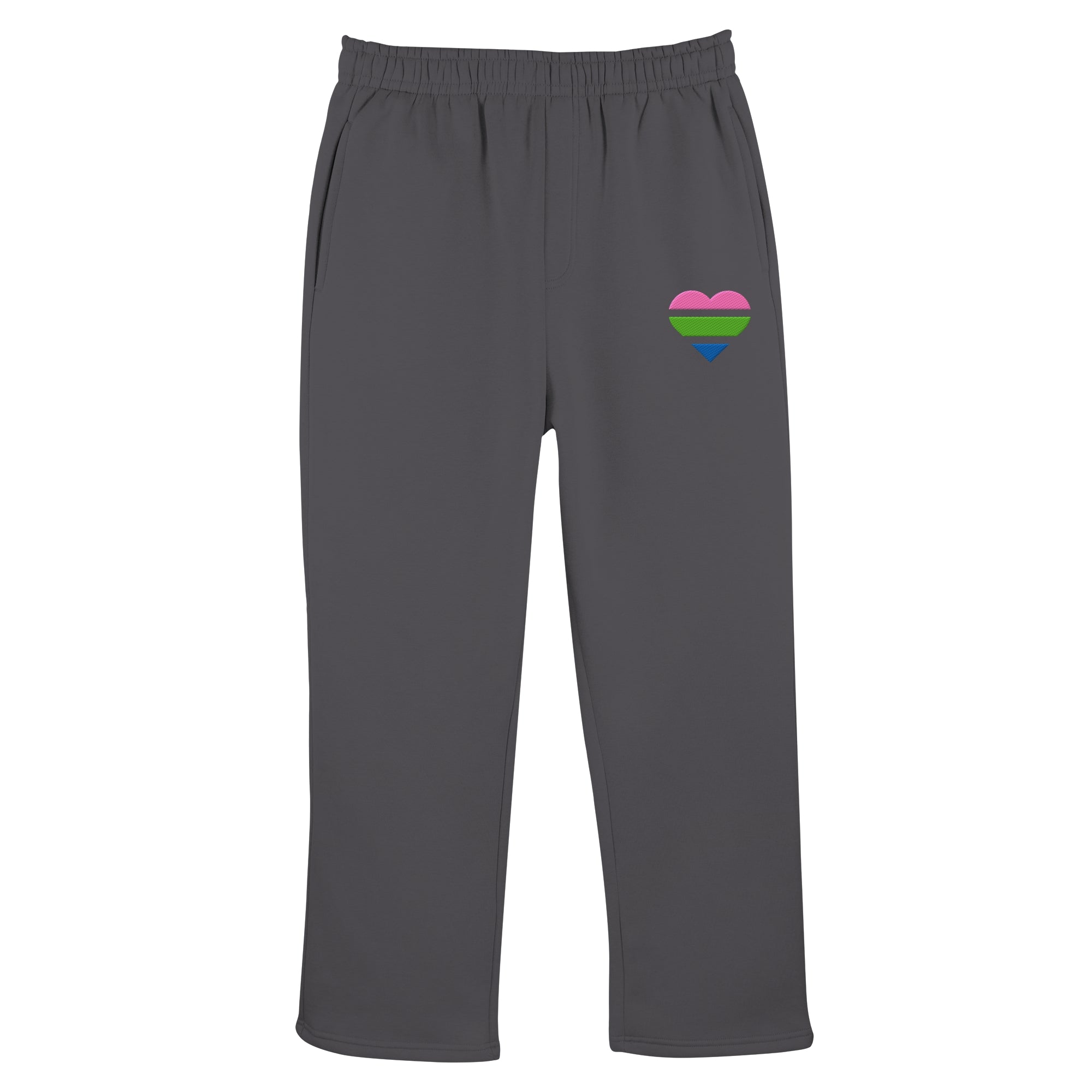 Fluffy Track Sweatpants - Polysexual Flag Herz Stick
