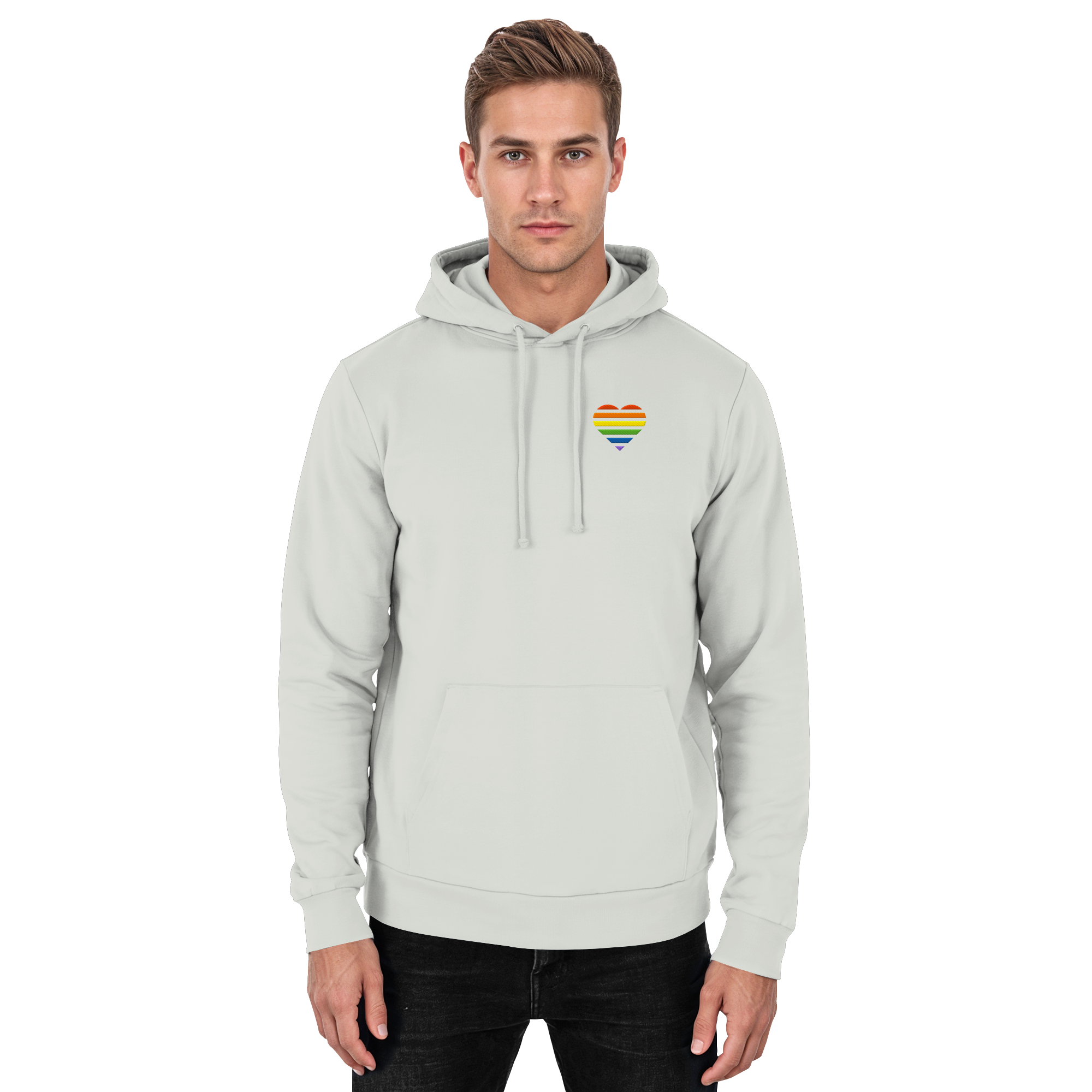 Basic Hoodie - Pride Flag Herz Stick