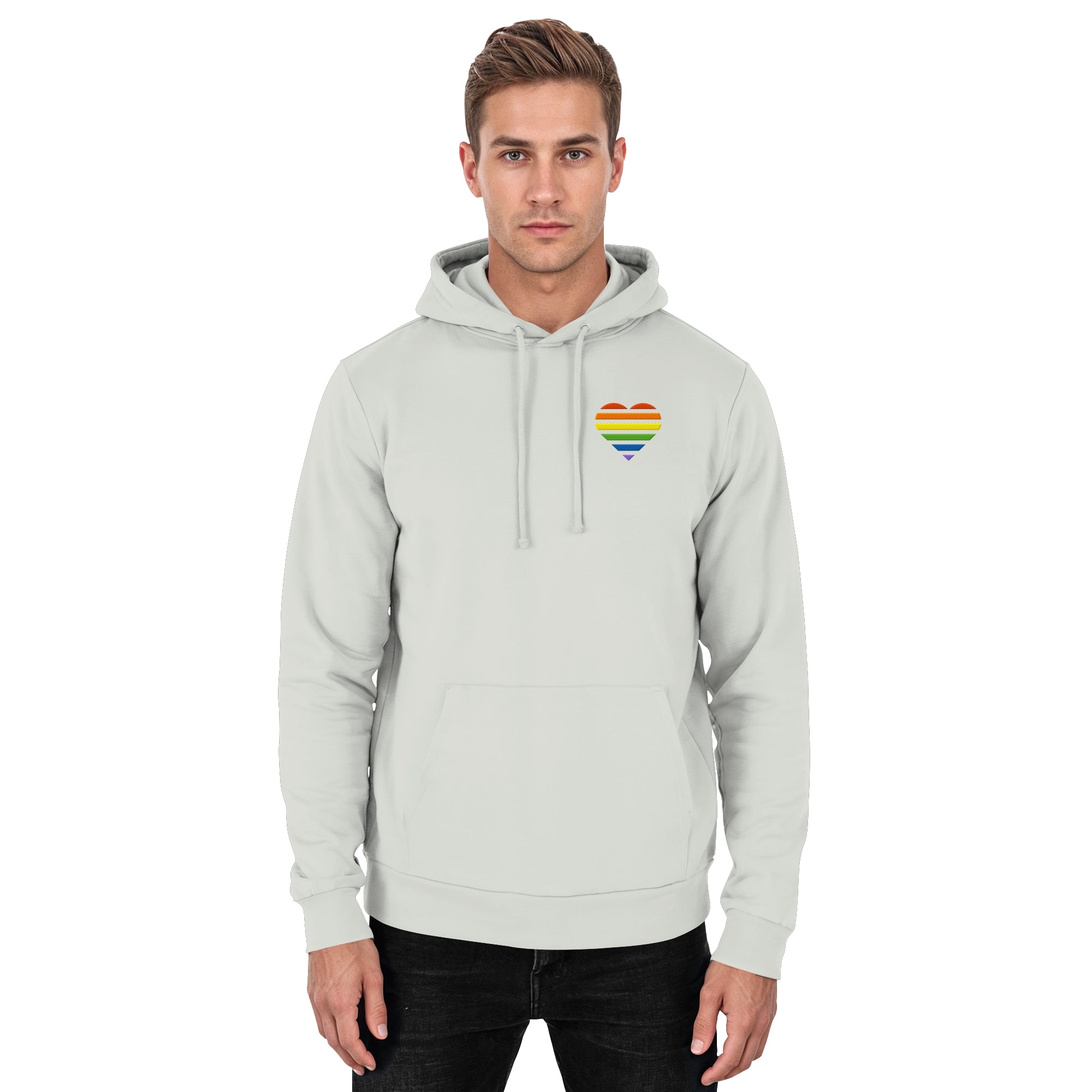 Basic Hoodie - Pride Flag Herz Stick