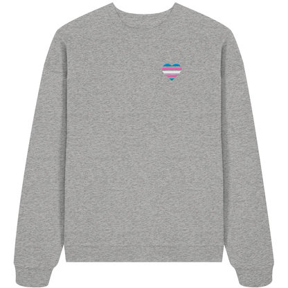 Organic Oversize Sweatshirt mit Herz Stick - Trans