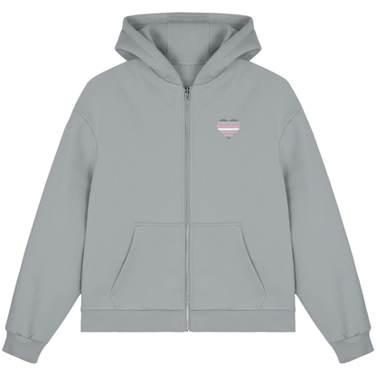 Fluffy Boxcut Zipper mit Herz - Demigirl