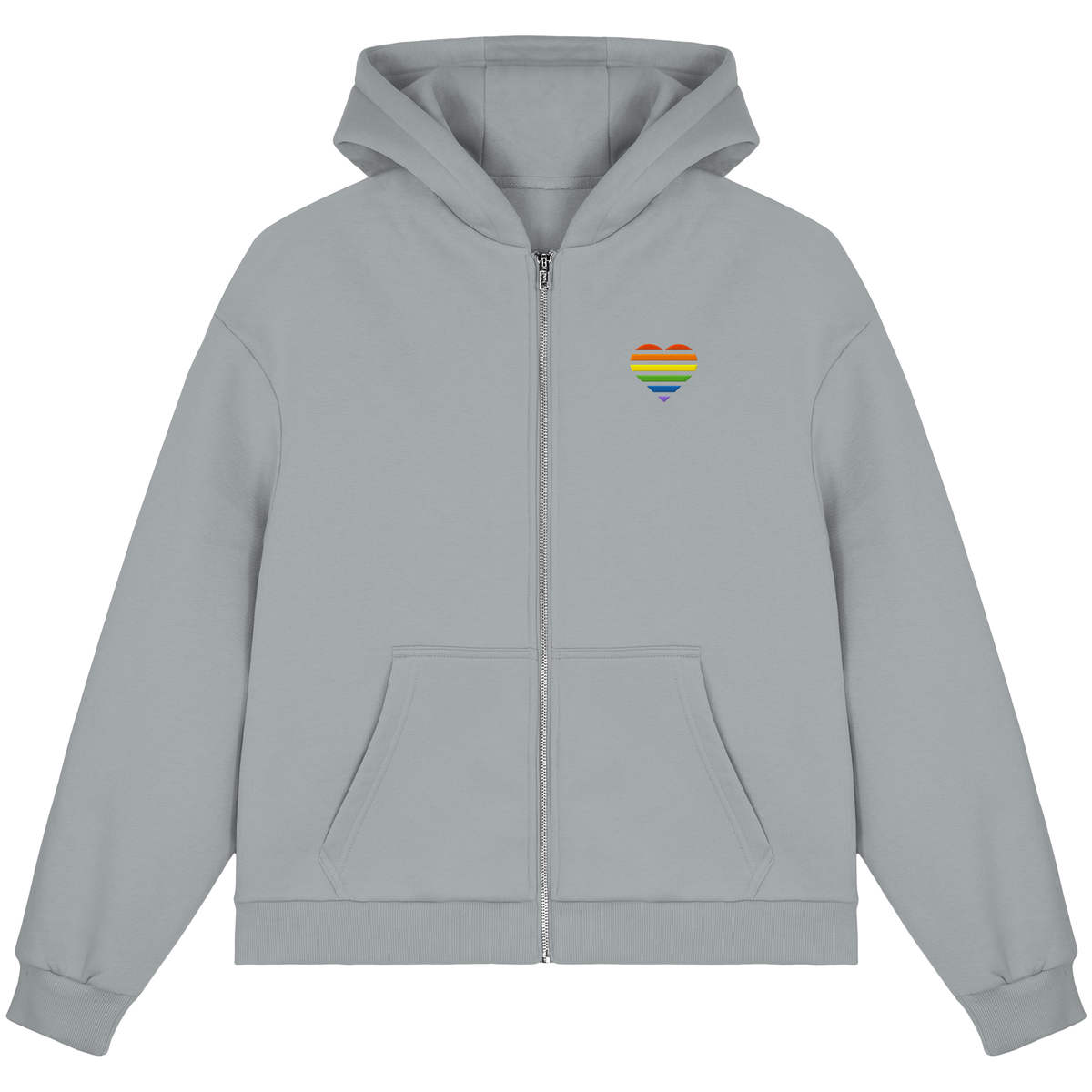 Fluffy Boxcut Zipper mit Herz Stick - Pride