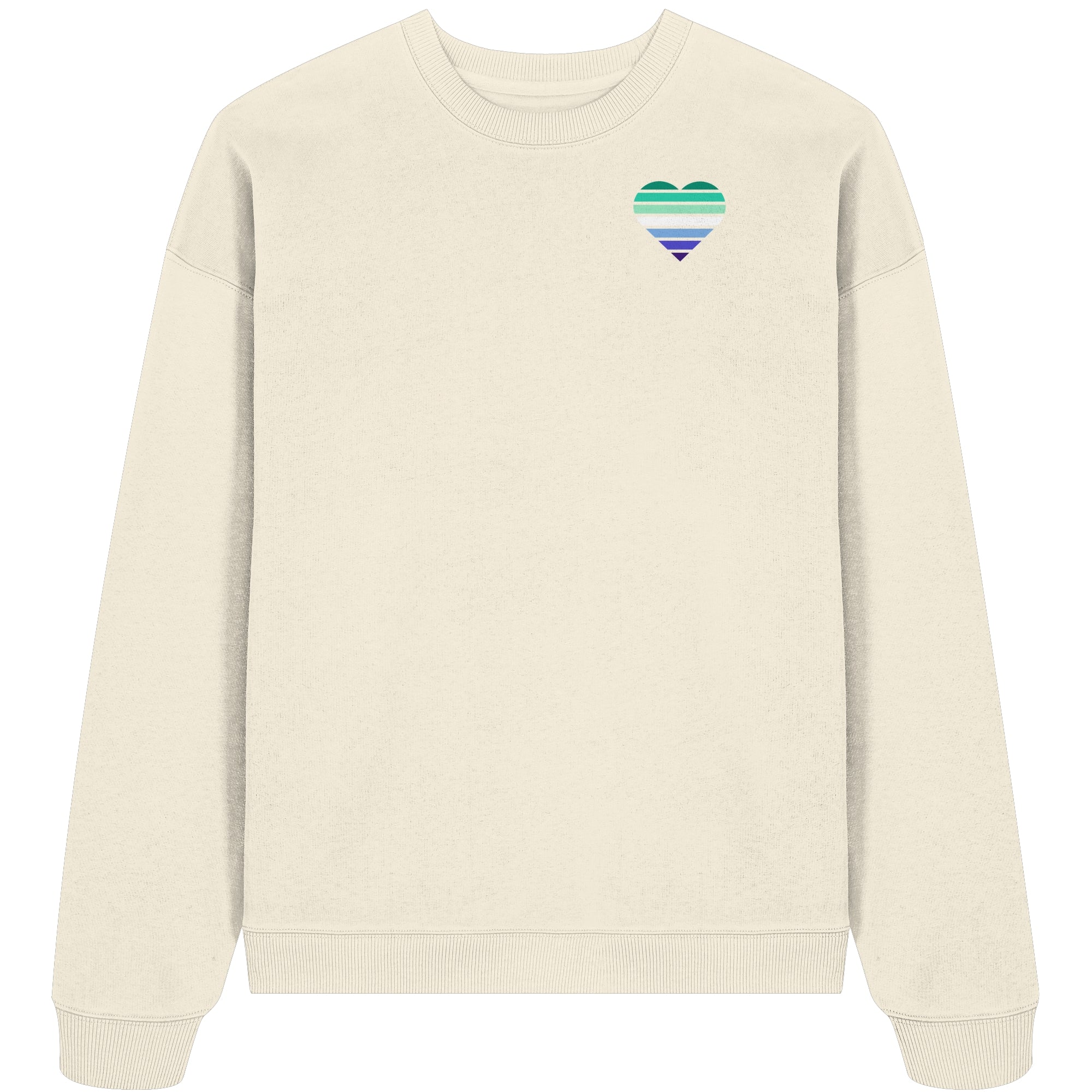Organic Oversize Sweatshirt - Gay Flag Herz Print
