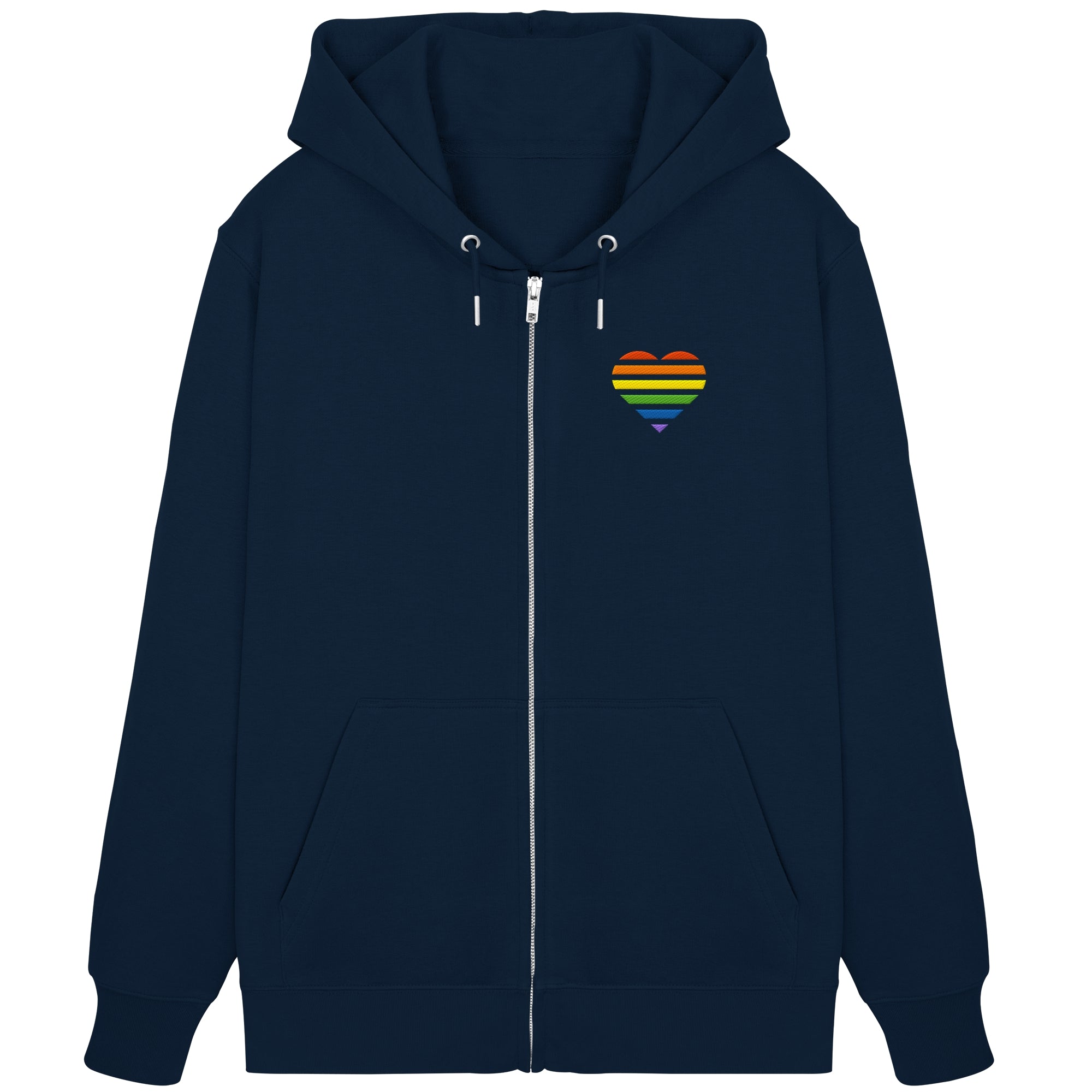 Organic Zipper - Pride Flag Herz Stick