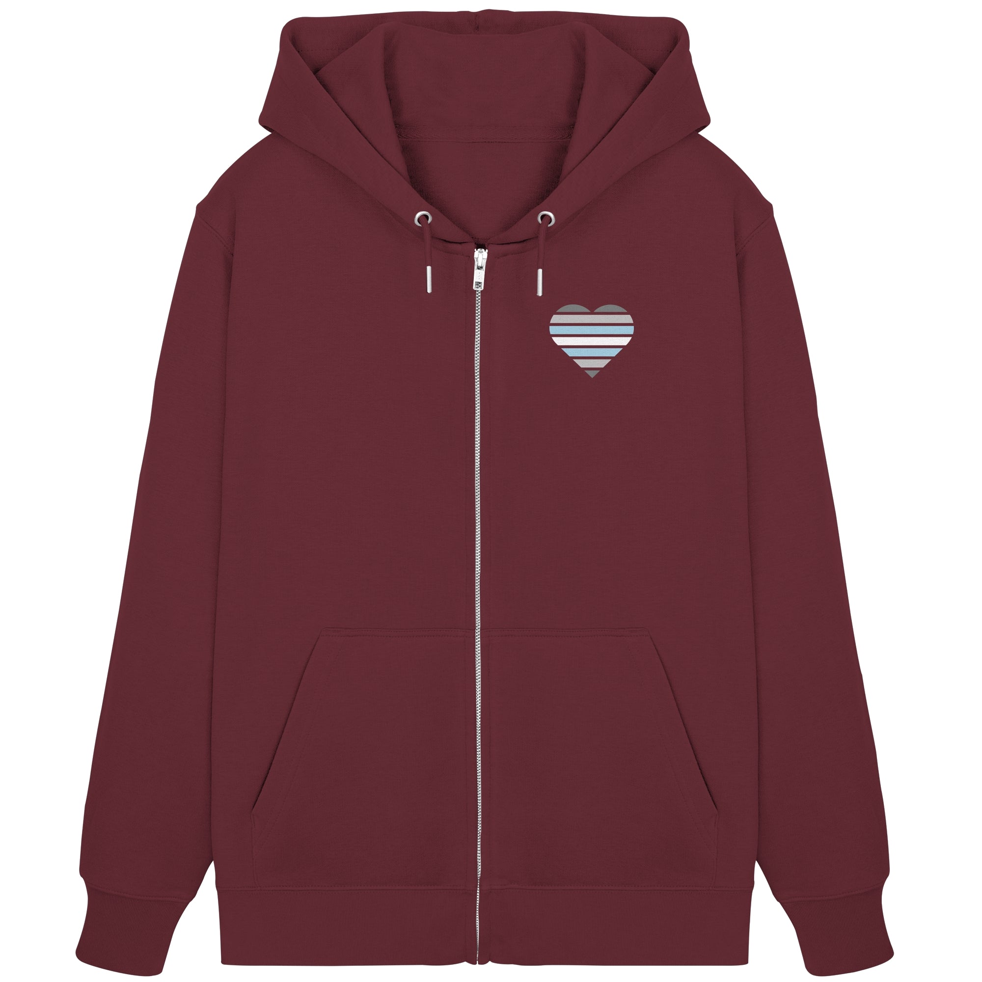 Organic Zipper - Demiboy Flag Herz Print