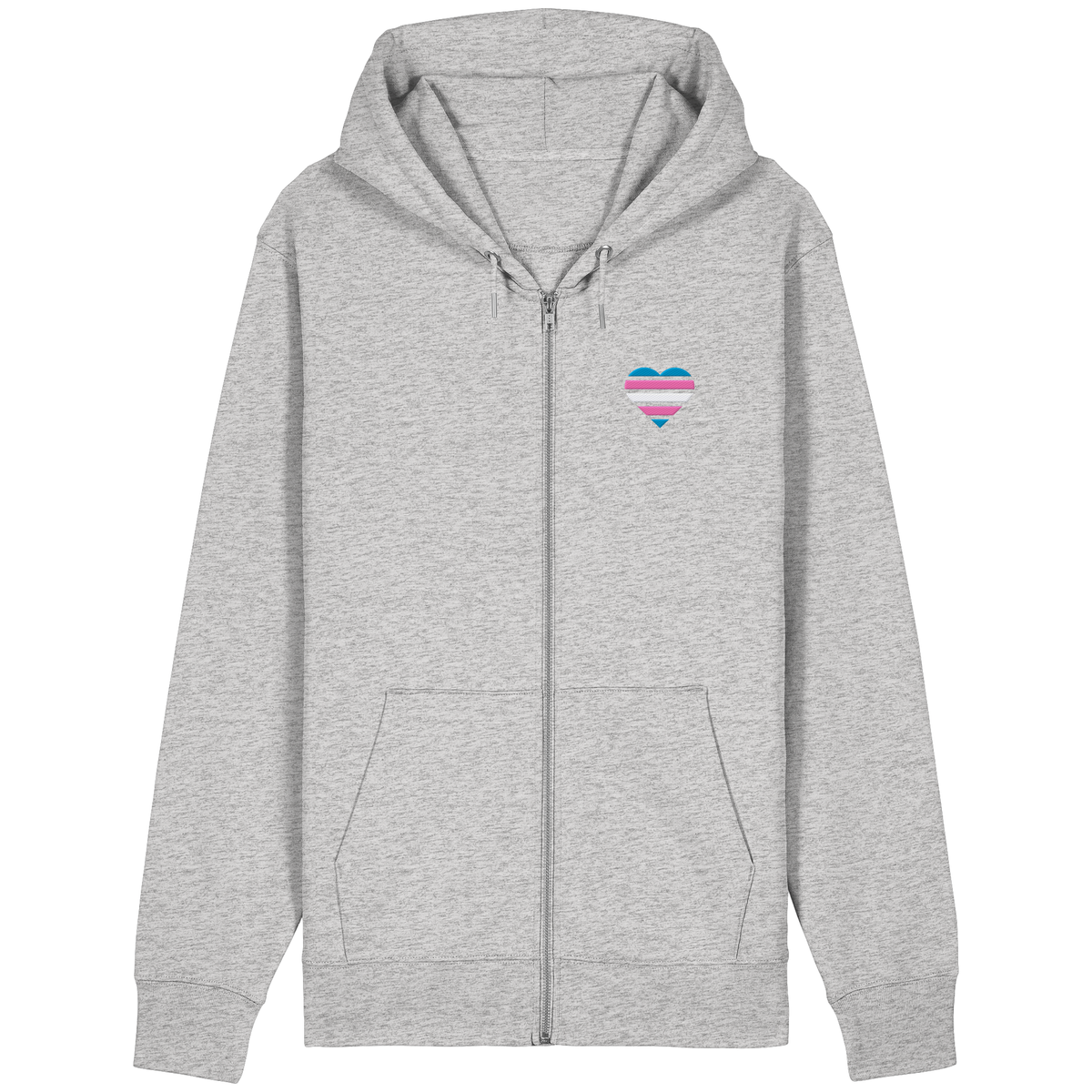 Organic Relaxed Zipper mit Herz Stick - Trans