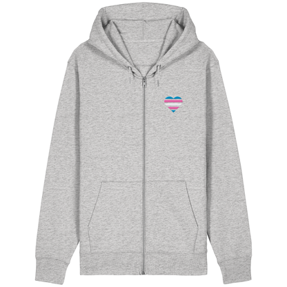 Organic Relaxed Zipper mit Herz Stick - Trans