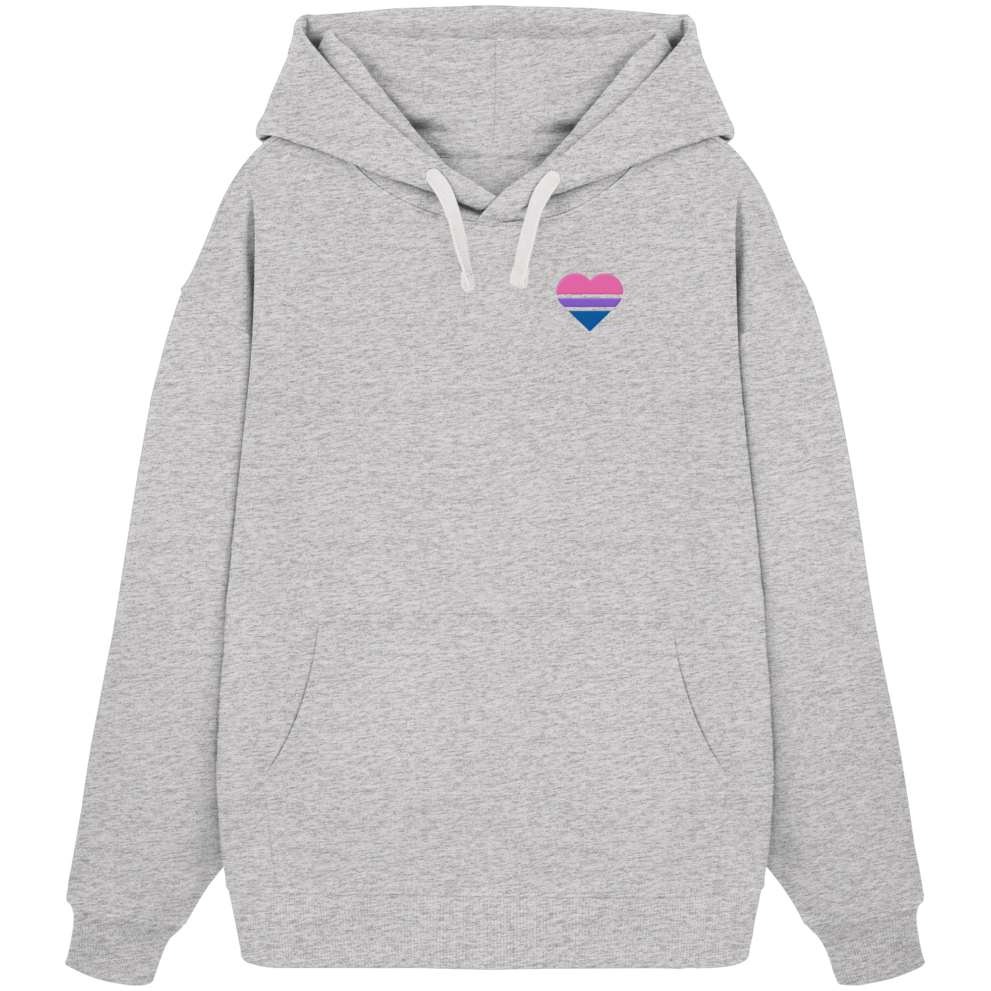 Organic Oversize Hoodie - Bisexual Flag Herz Stick