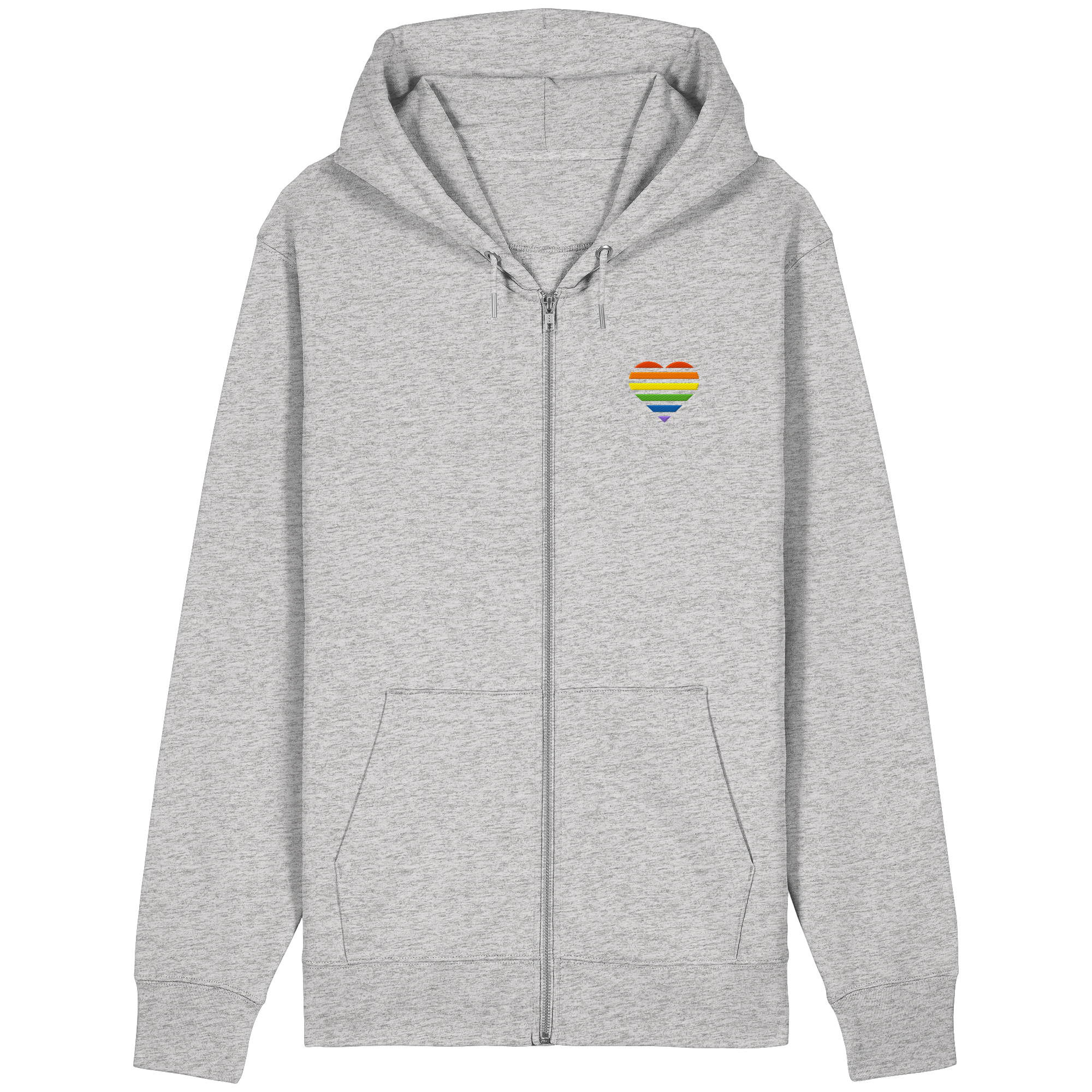 Organic Relaxed Zipper - Pride Flag Herz Stick