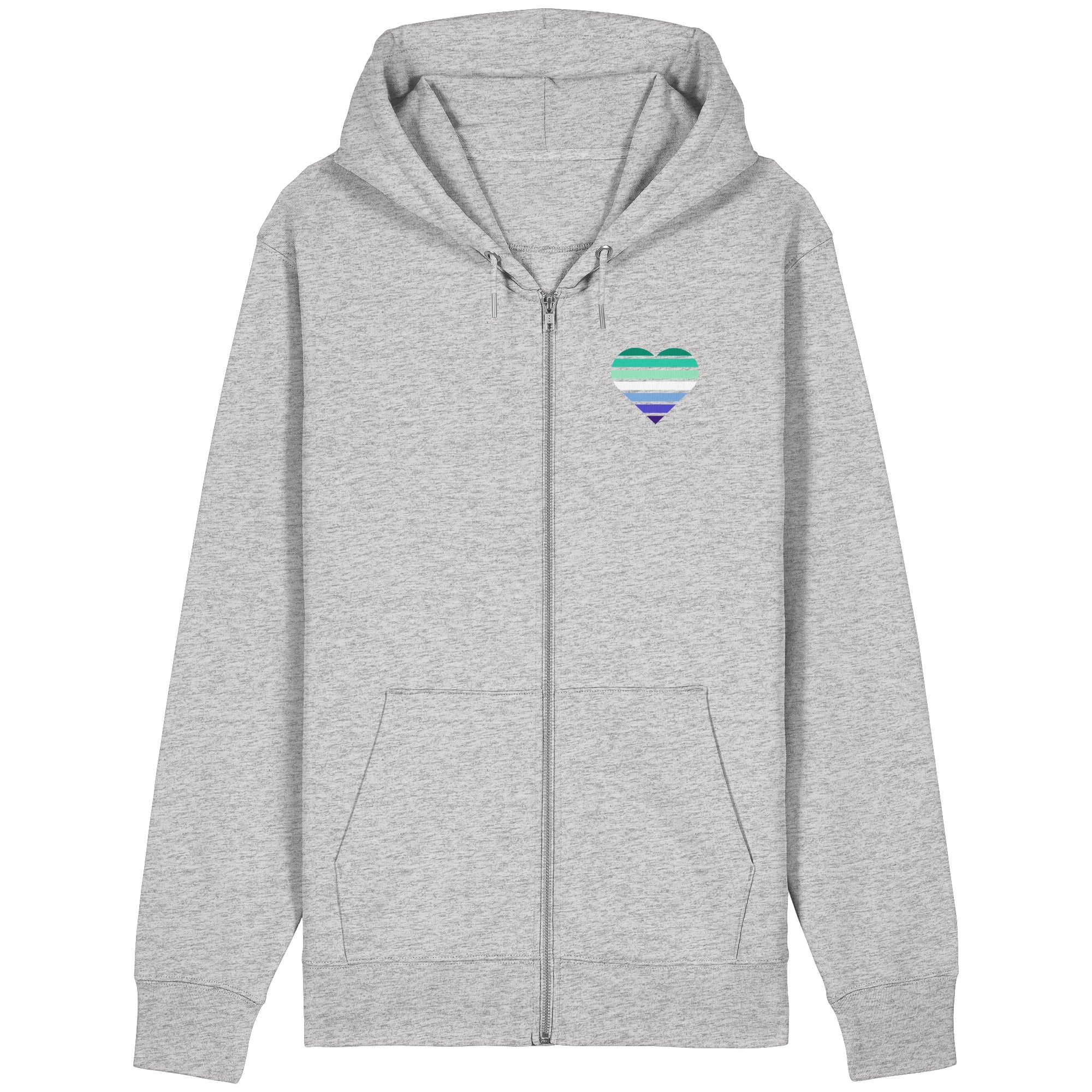 Organic Relaxed Zipper - Gay Flag Herz Print