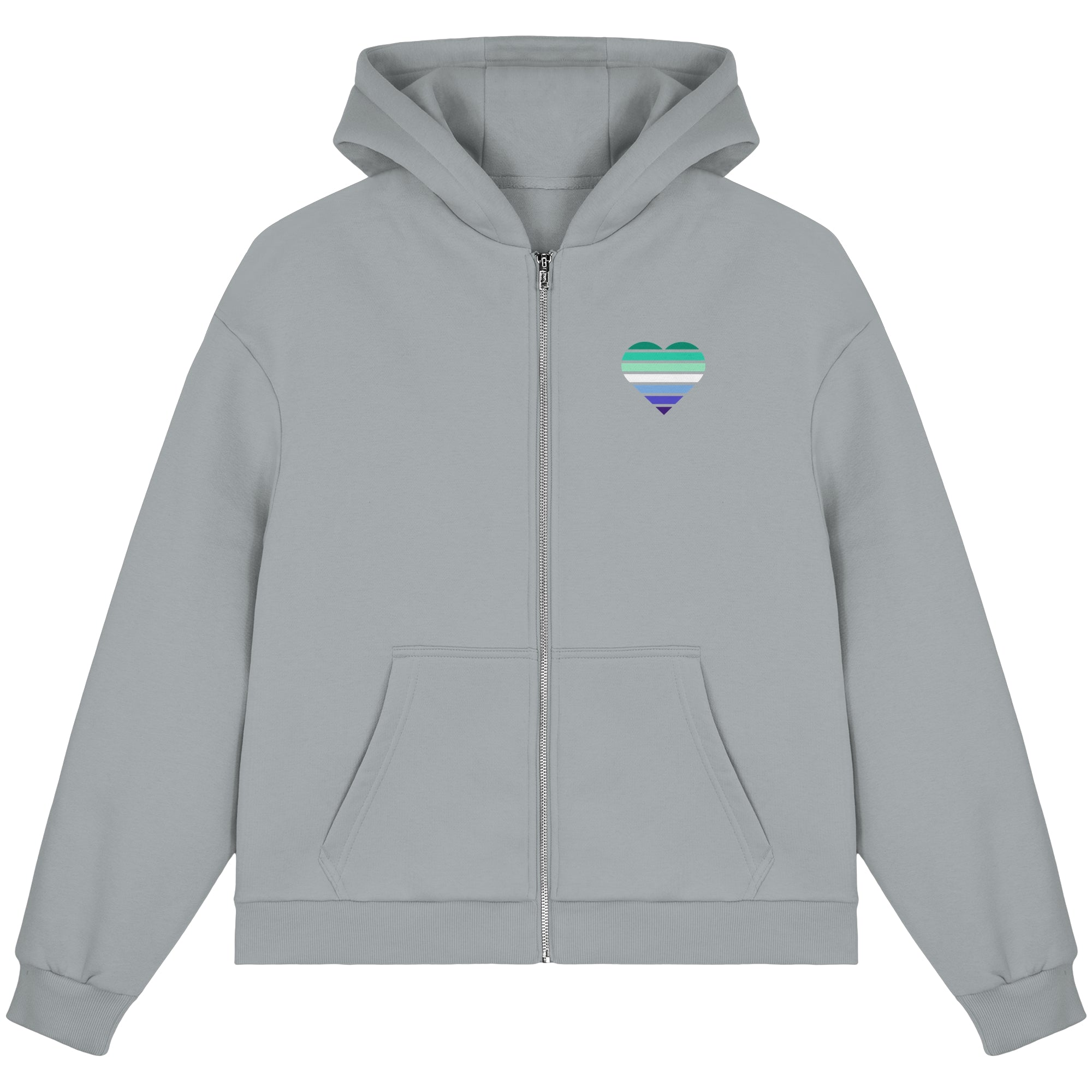 Fluffy Boxcut Zipper - Gay Flag Herz Print