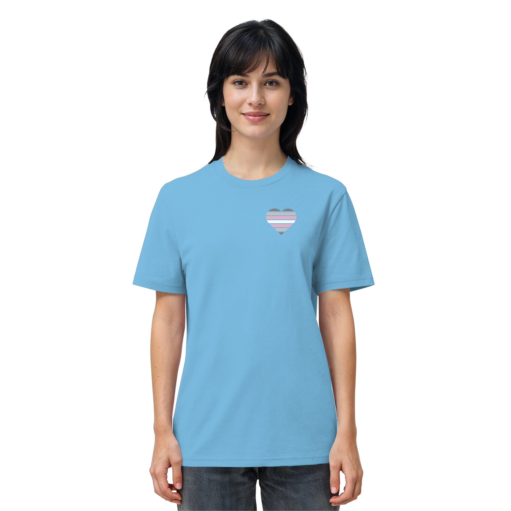 Organic Shirt - Demigirl Flag Herz Print