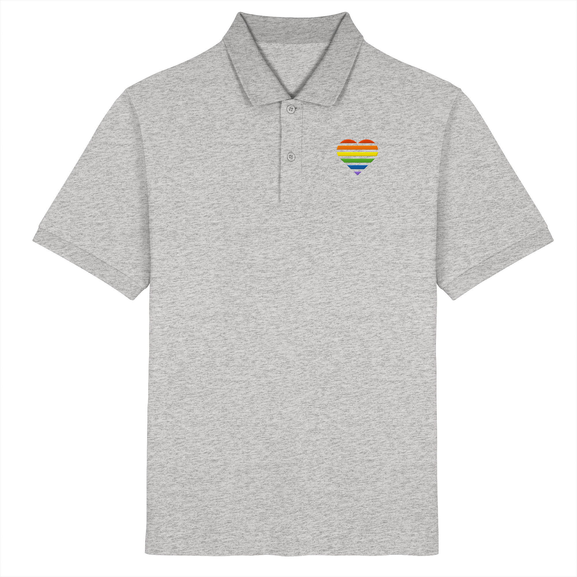 Organic Poloshirt - Pride Flag Herz Stick