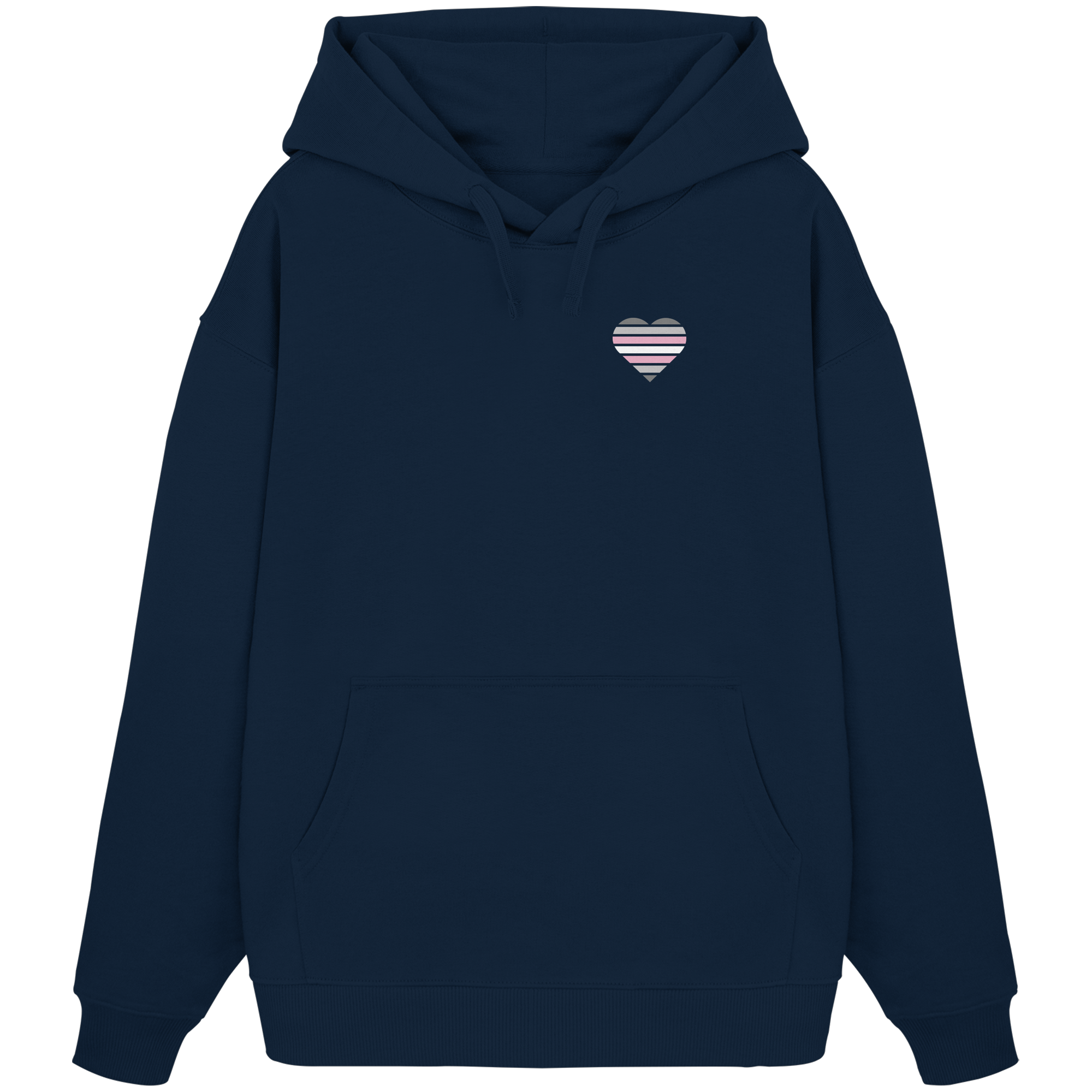 Organic Oversize Hoodie - Demigirl Flag Herz Print