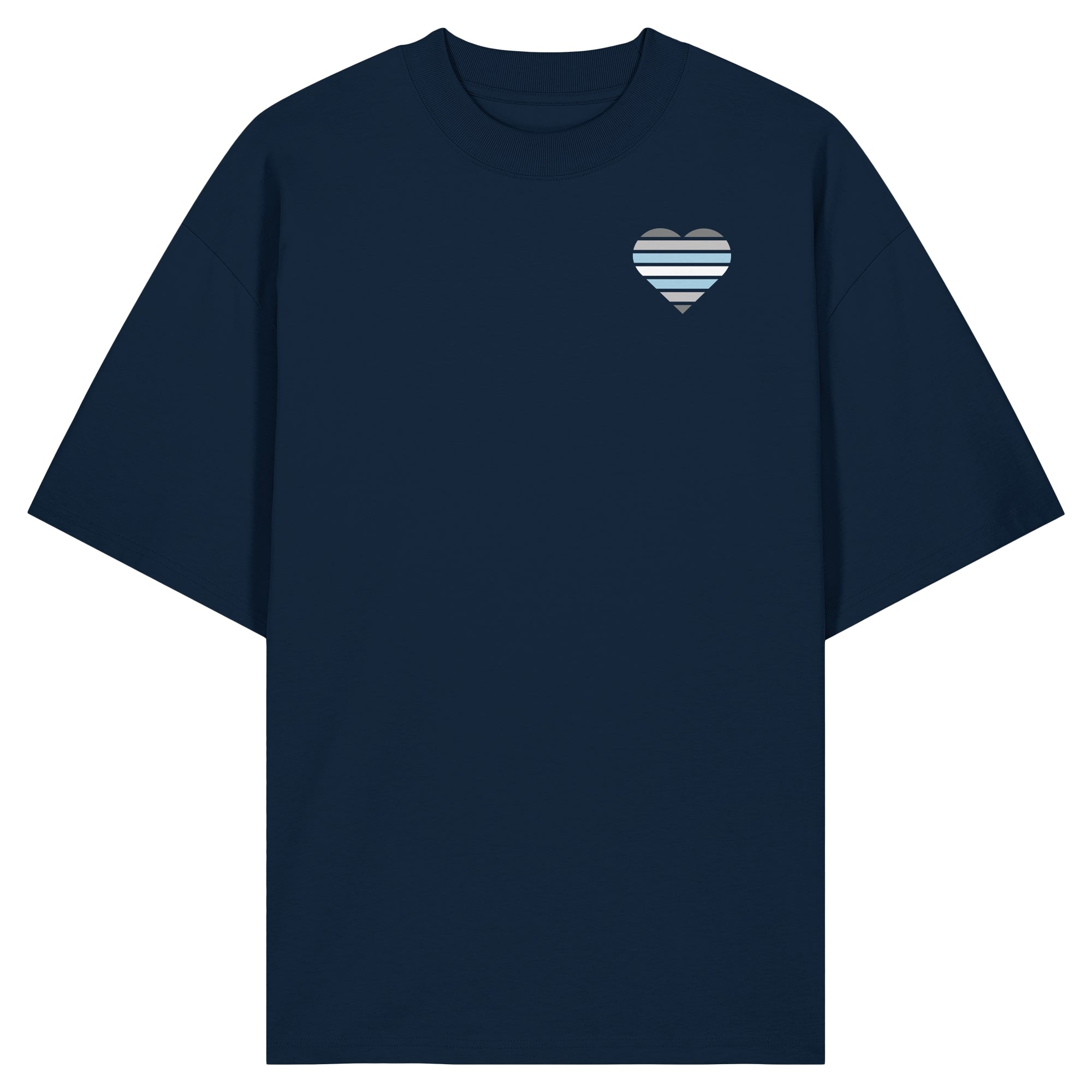 Organic Oversize Shirt - Demiboy Flag Herz Print