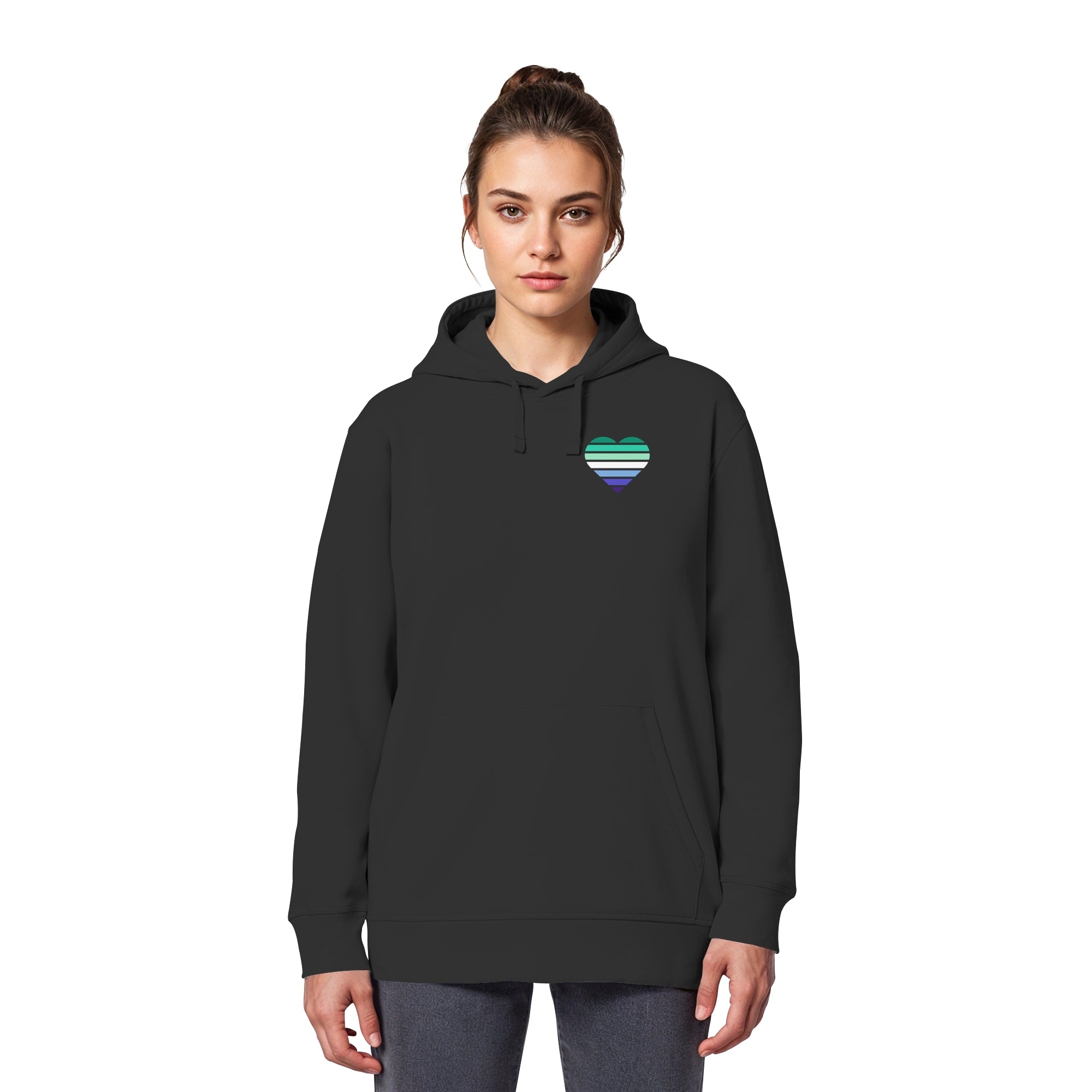 Organic Basic Hoodie - Gay Flag Herz Print