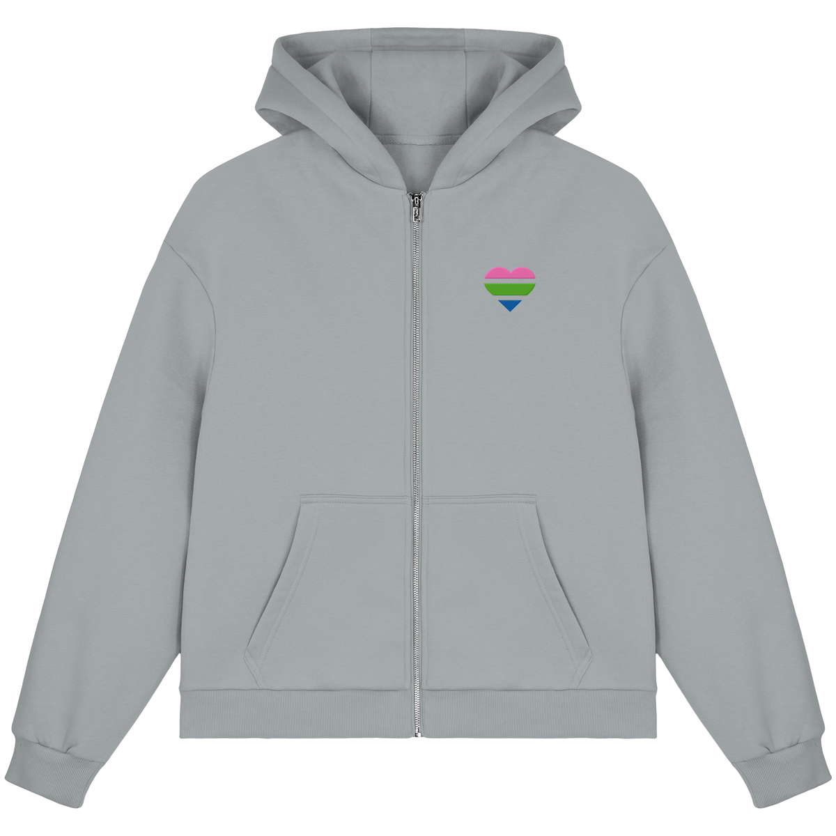 Fluffy Boxcut Zipper mit Herz Stick - Polysexual