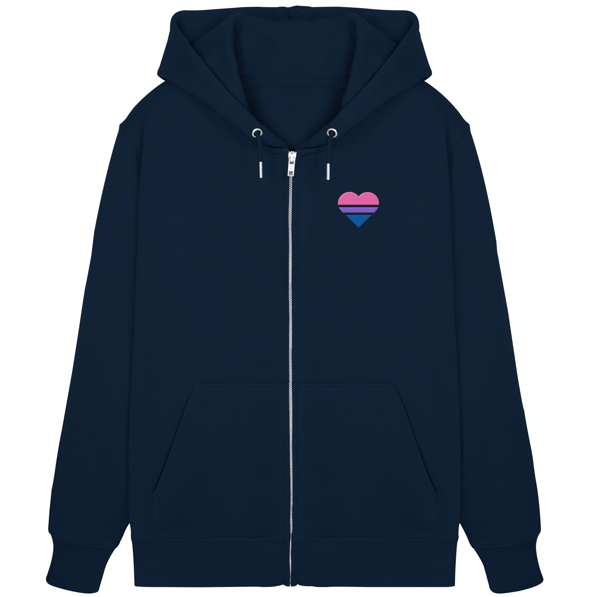 Organic Zipper - Bisexual Flag Herz Stick