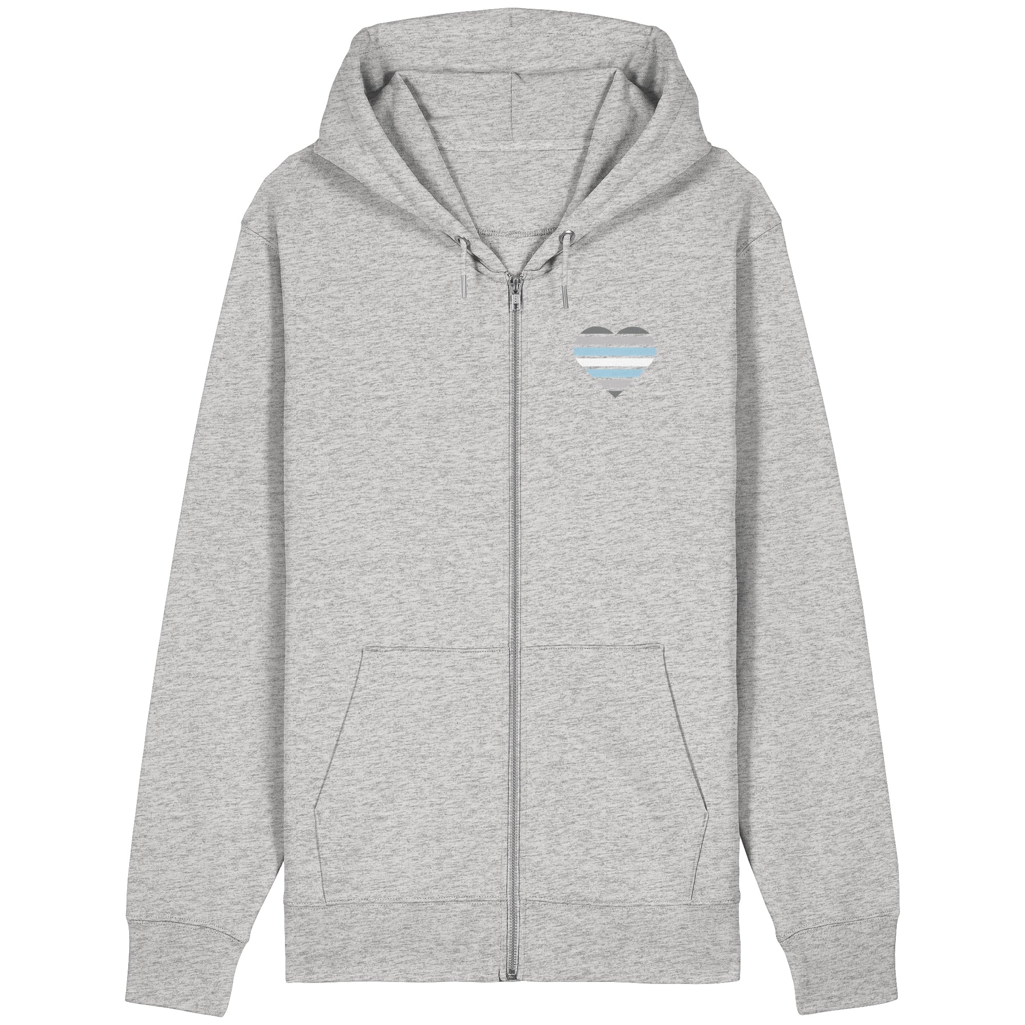 Organic Relaxed Zipper - Demiboy Flag Herz Print