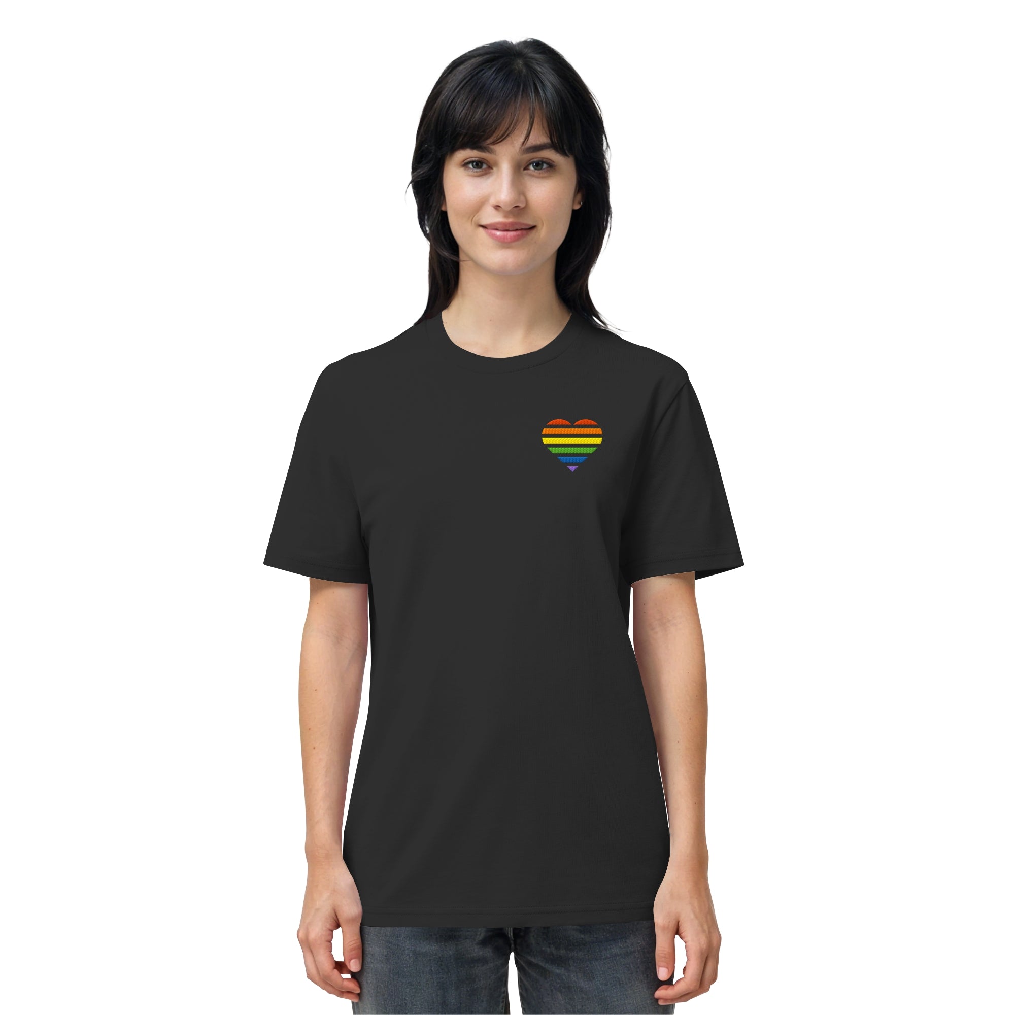 Organic Shirt - Pride Flag Herz Stick
