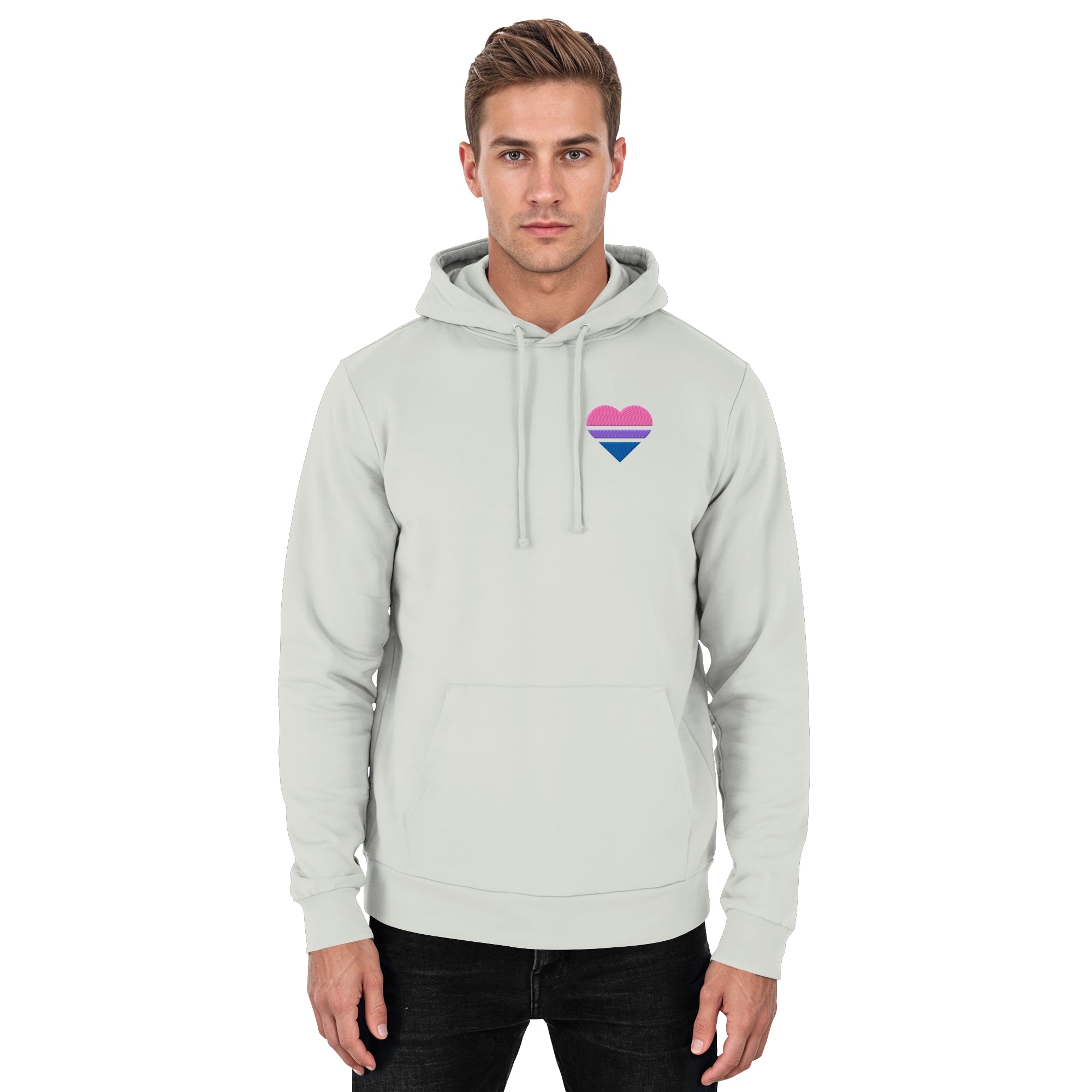 Basic Hoodie - Bisexual Flag Herz Stick