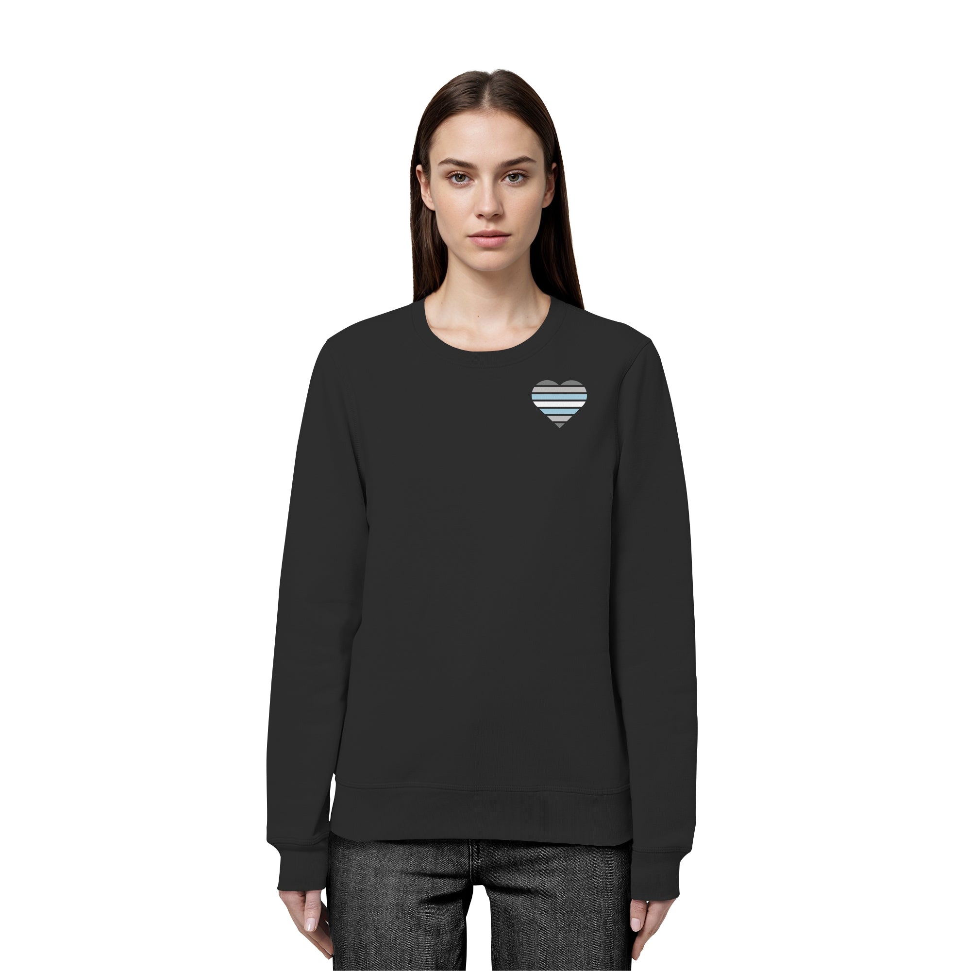 Organic Basic Sweatshirt - Demiboy Flag Herz Print