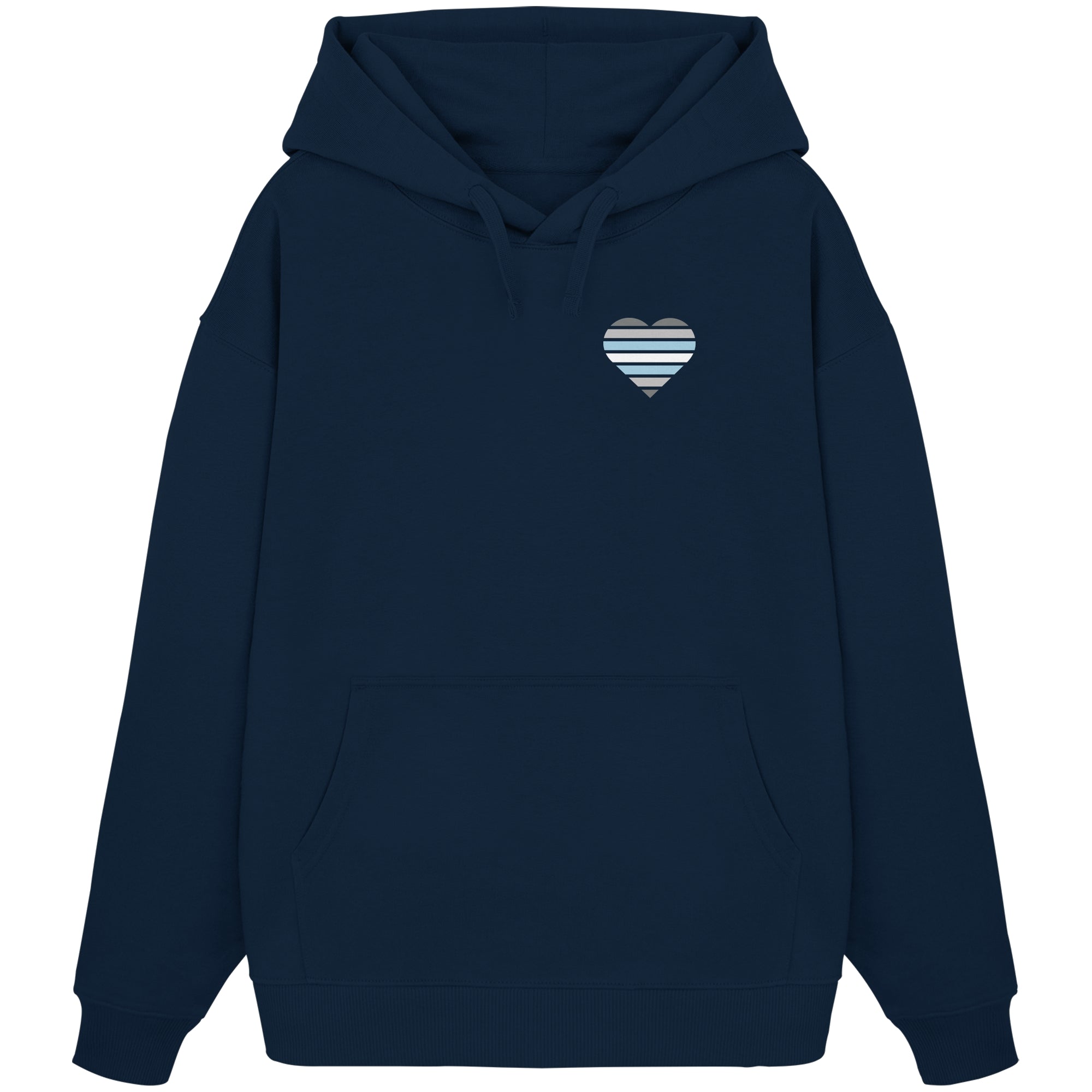 Organic Oversize Hoodie - Demiboy Flag Herz Print
