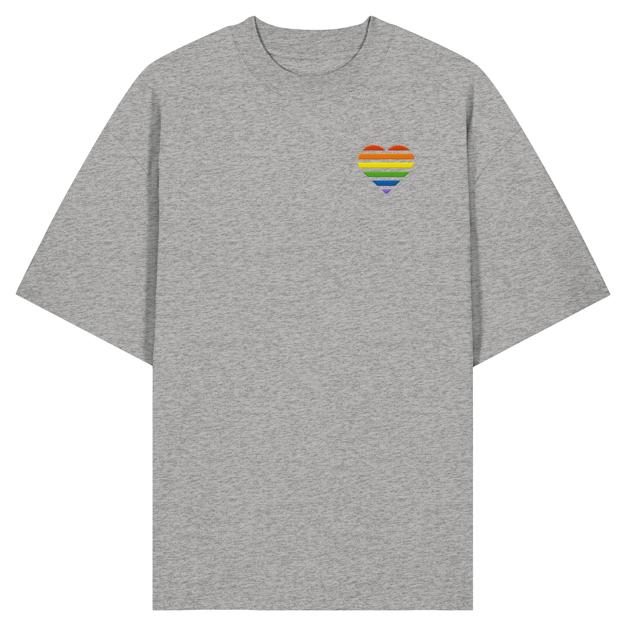 Organic Oversize Shirt - Pride Flag Herz Stick