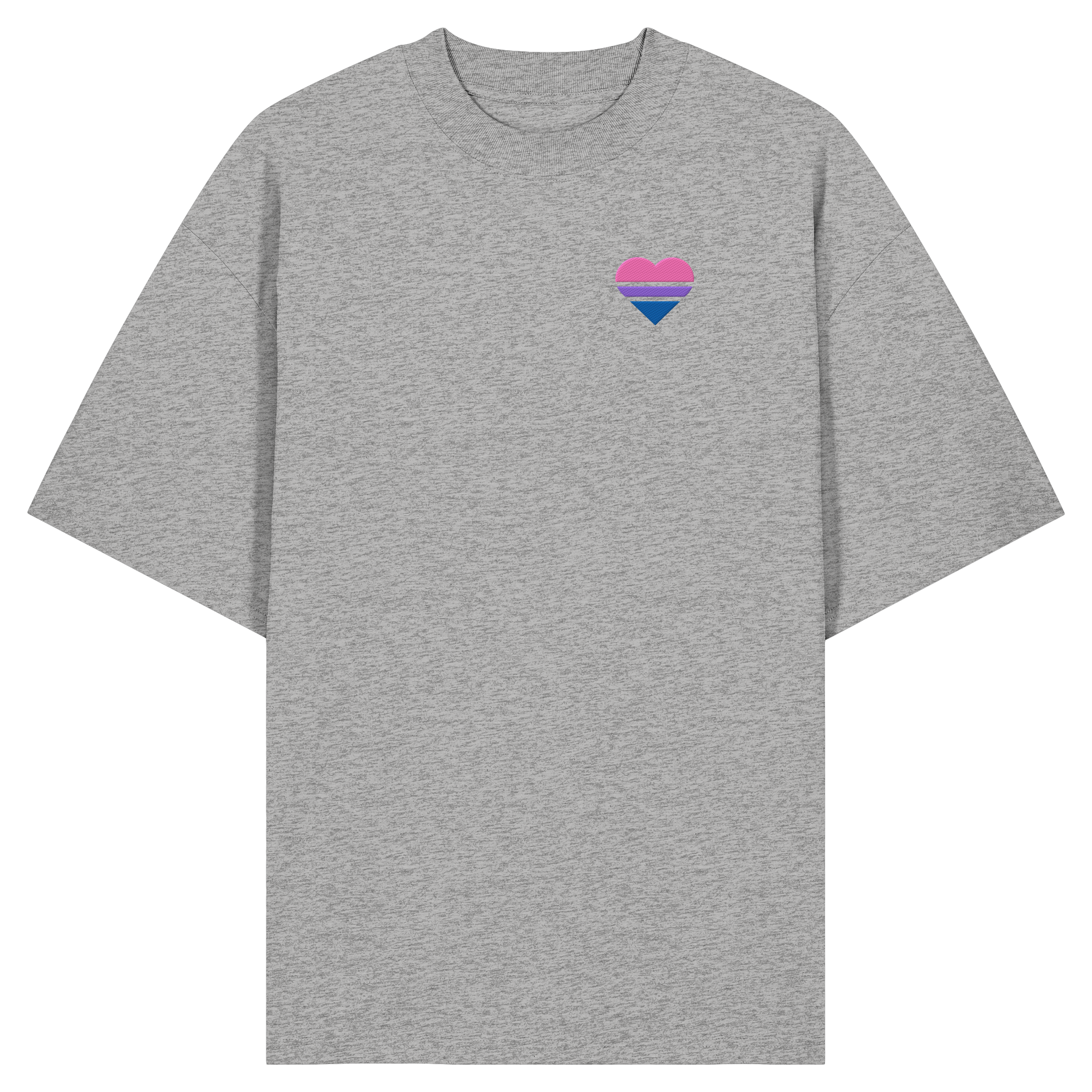 Organic Oversize Shirt - Bisexual Flag Herz Stick