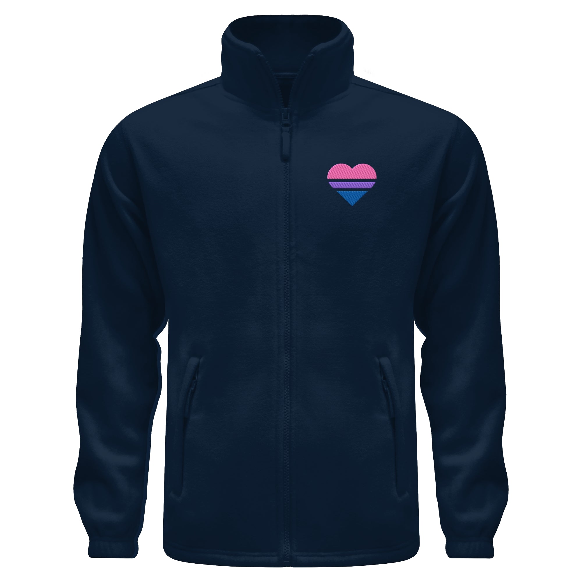 Fleece Jacket - Bisexual Flag Herz Stick