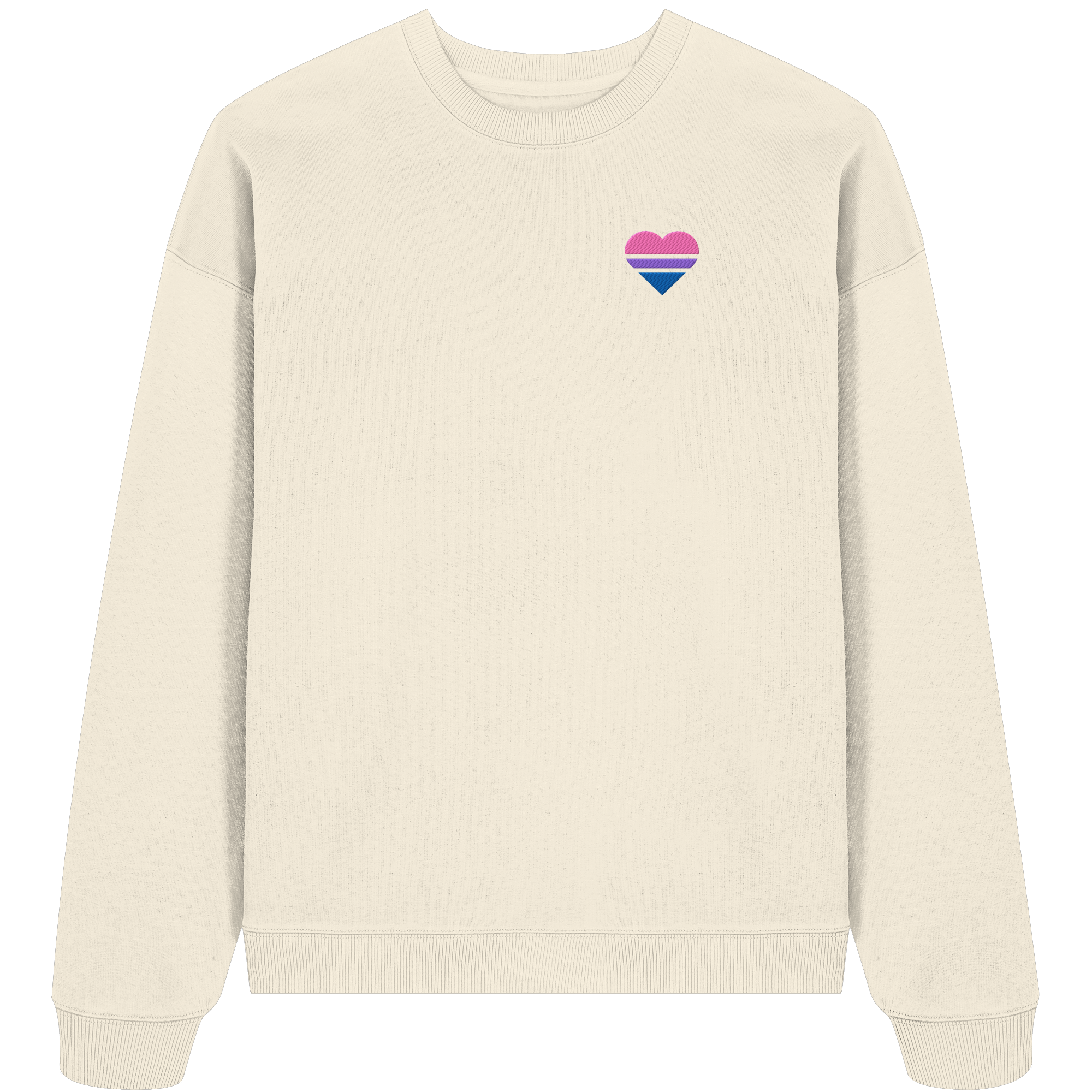 Organic Oversize Sweatshirt - Bisexual Flag Herz Stick