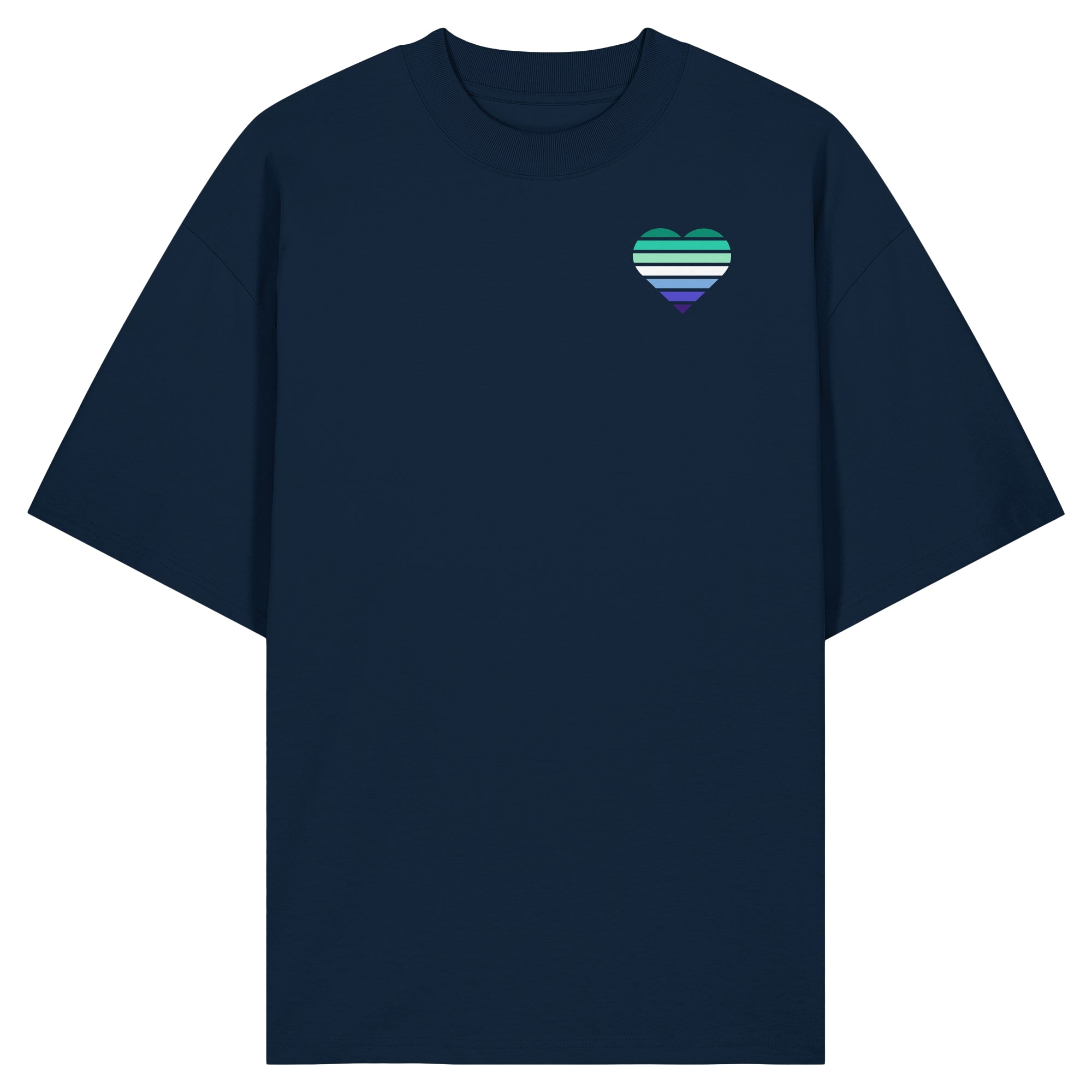 Organic Oversize Shirt - Gay Flag Herz Print