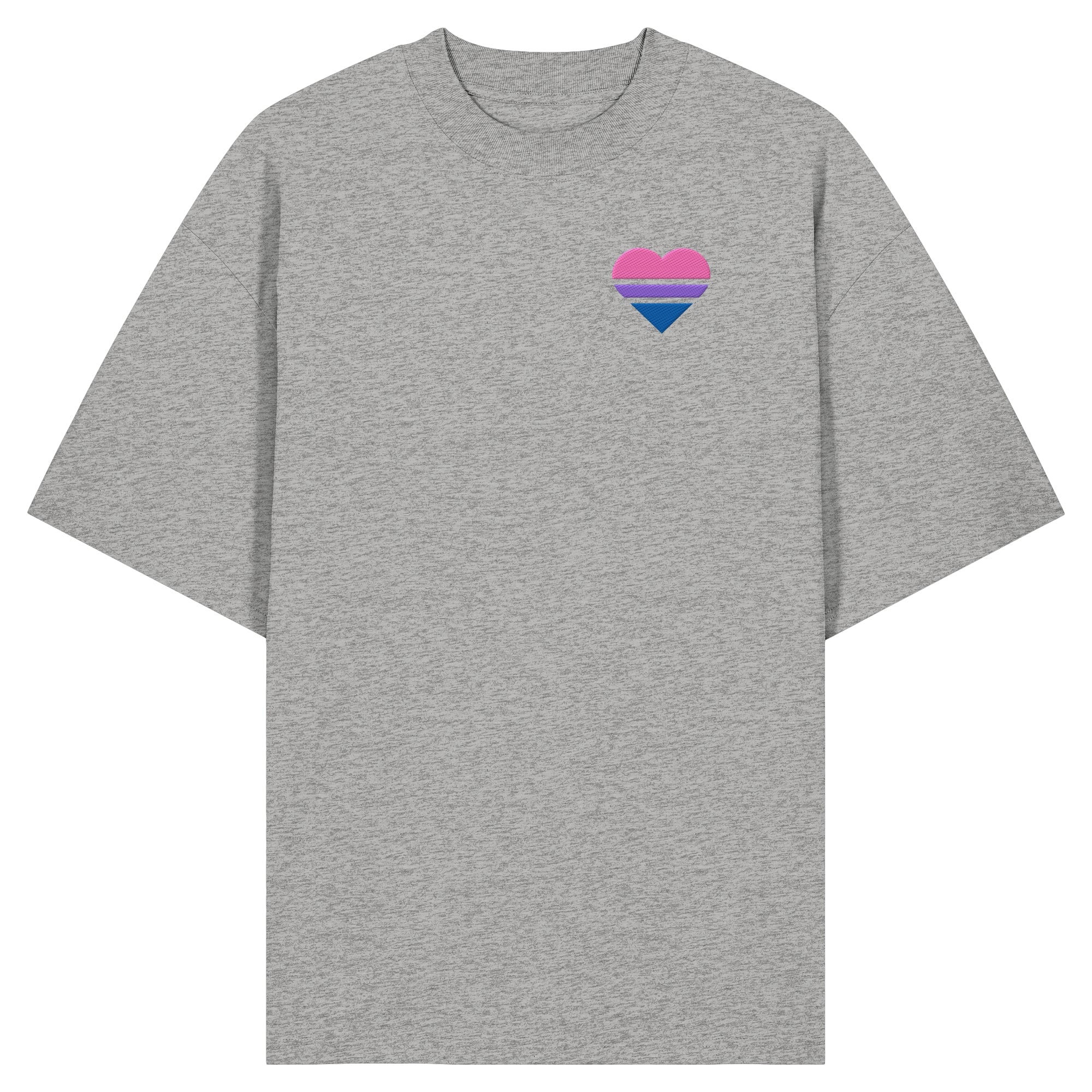 Organic Oversize Shirt - Bisexual Flag Herz Stick