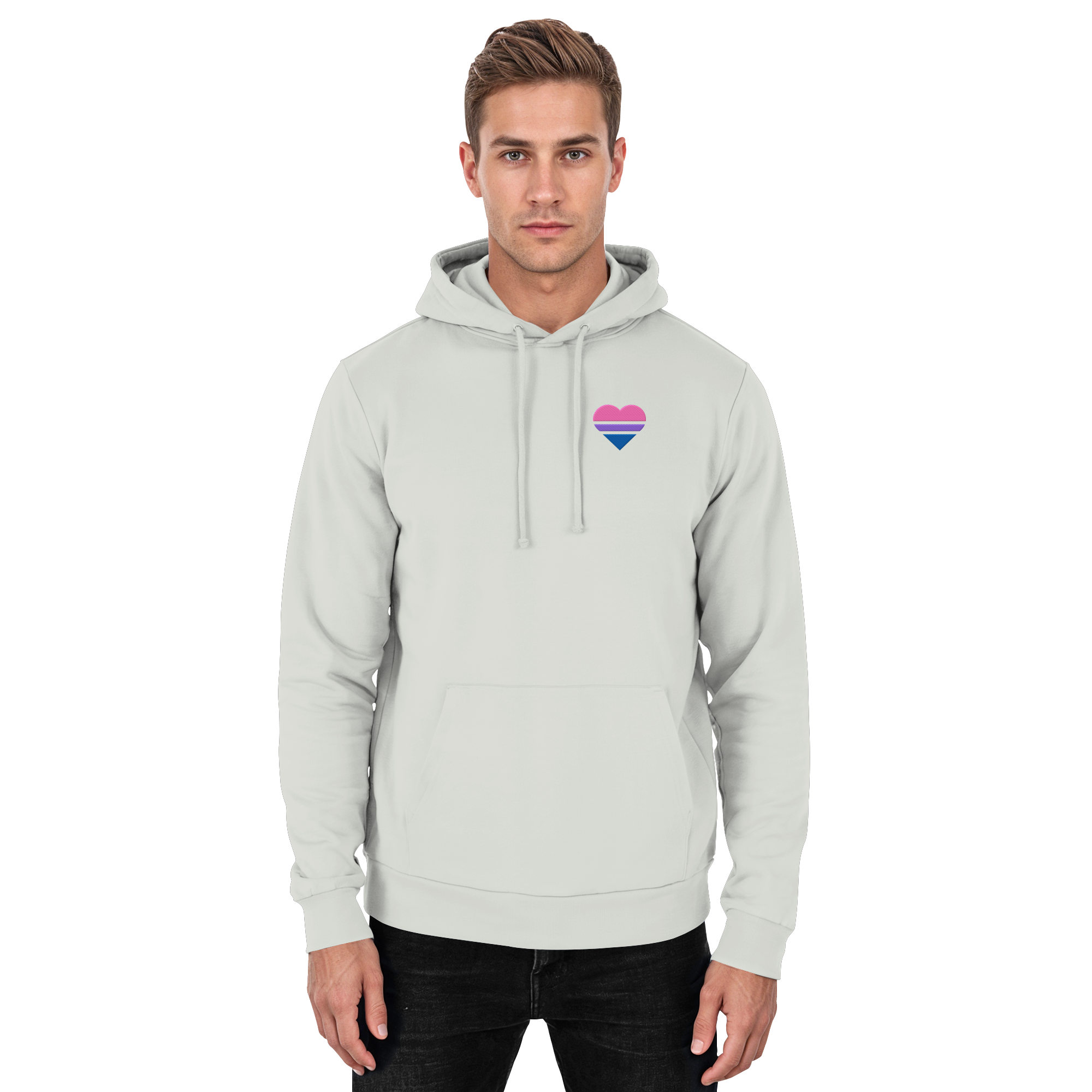 Basic Hoodie - Bisexual Flag Herz Stick