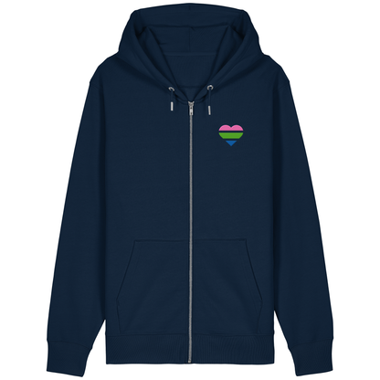 Organic Relaxed Zipper mit Herz Stick - Polysexual