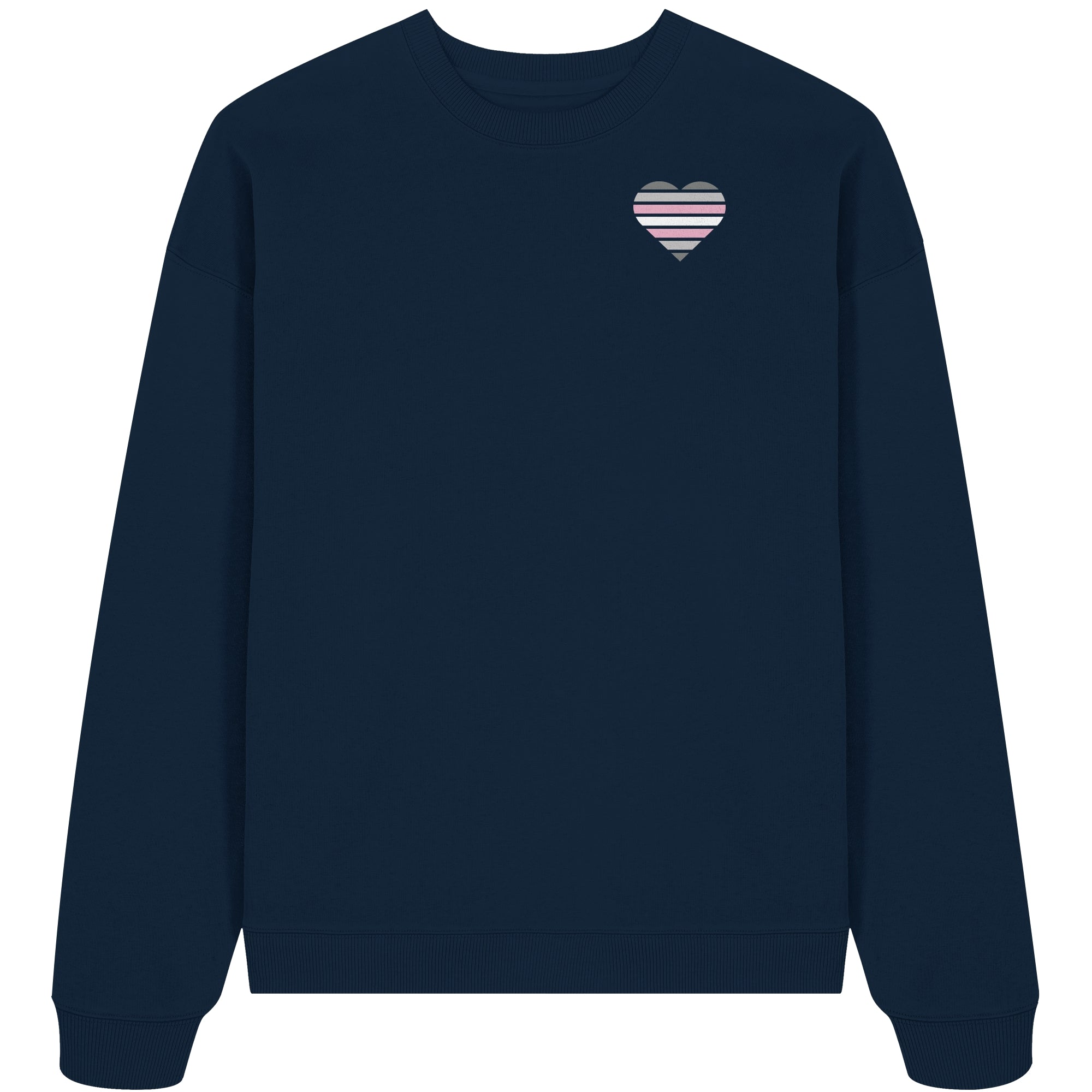 Organic Oversize Sweatshirt - Demigirl Flag Herz Print