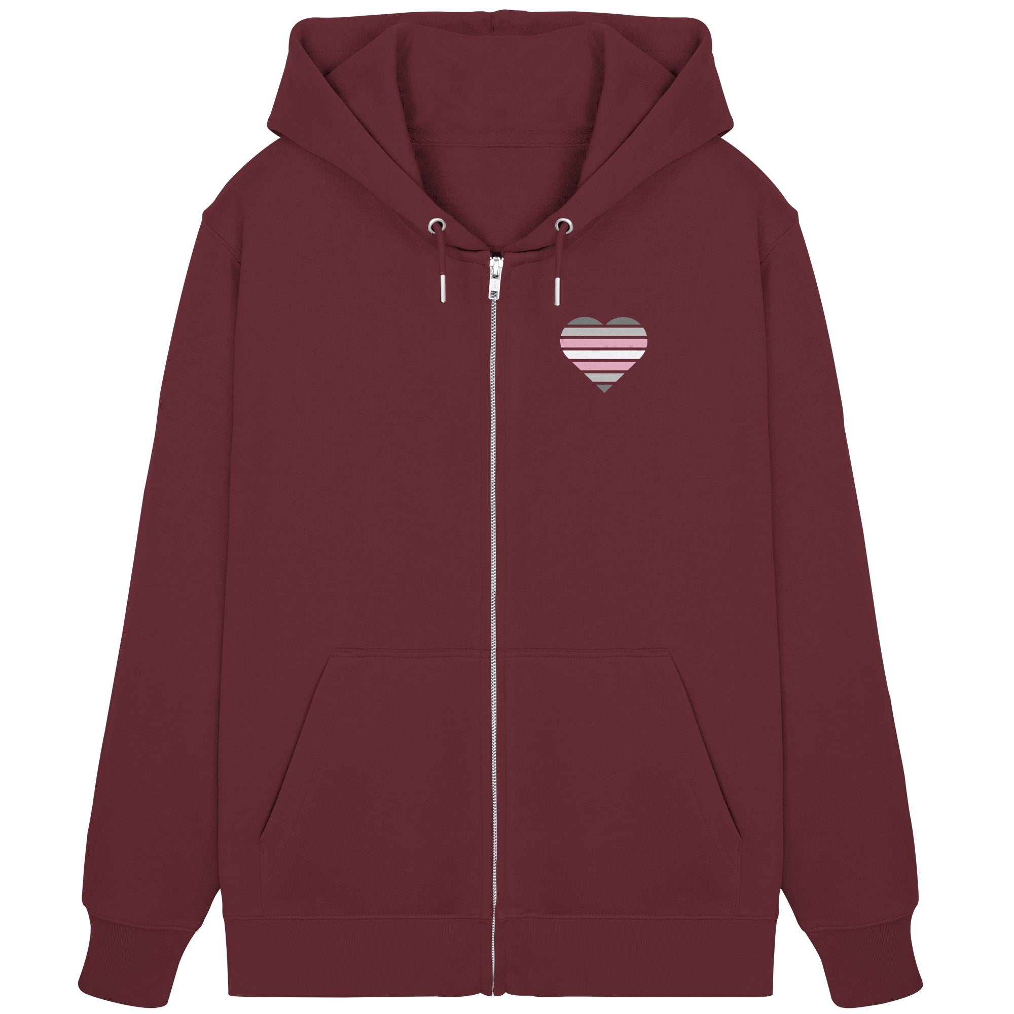Organic Zipper - Demigirl Flag Herz Print