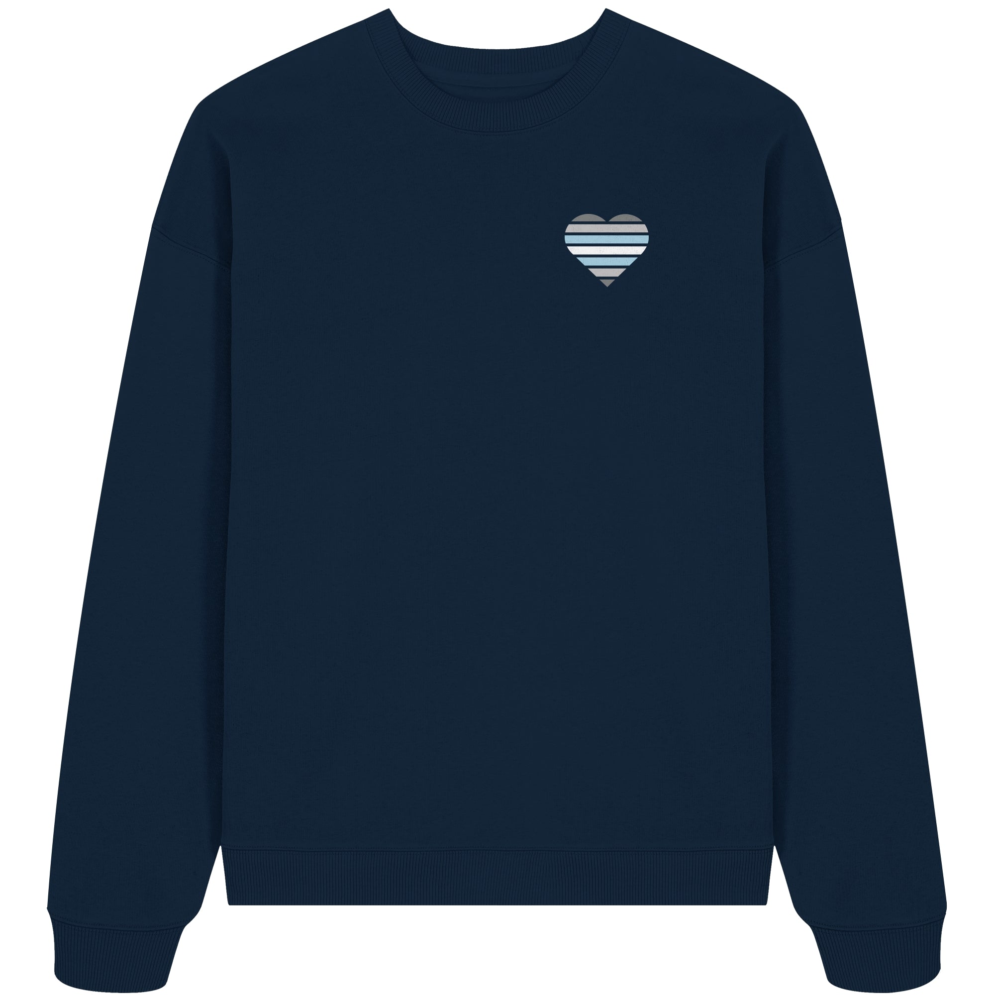 Organic Oversize Sweatshirt - Demiboy Flag Herz Print