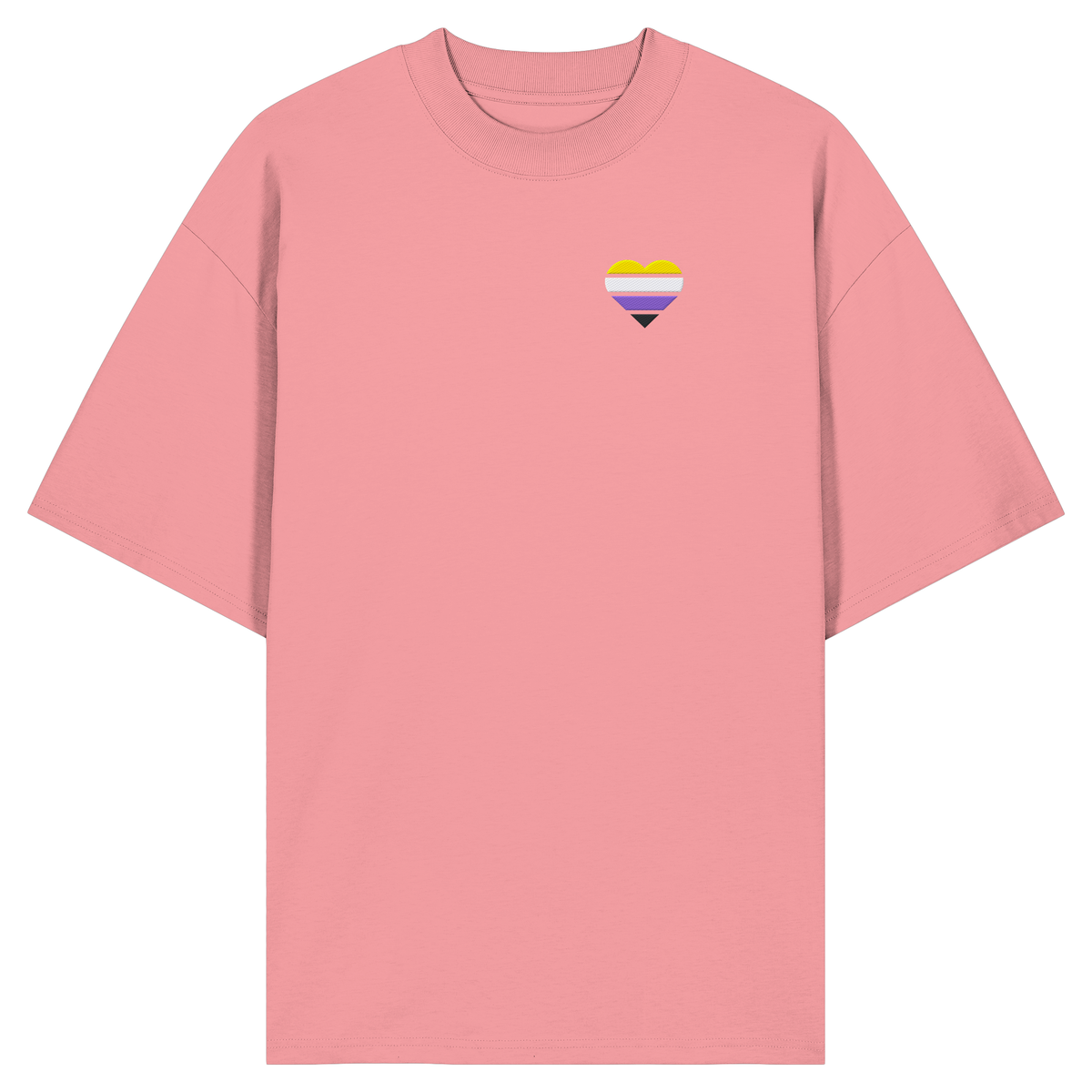 Organic Oversize Shirt mit Herz Stick - Nonbinary